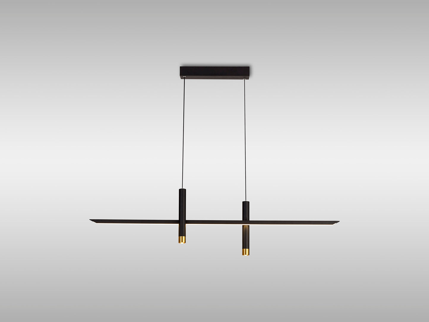 Esparta Linear Pendant, 30W LED, 3000K, 1400lm, Black / Gold, 3yrs Warranty by Mantra