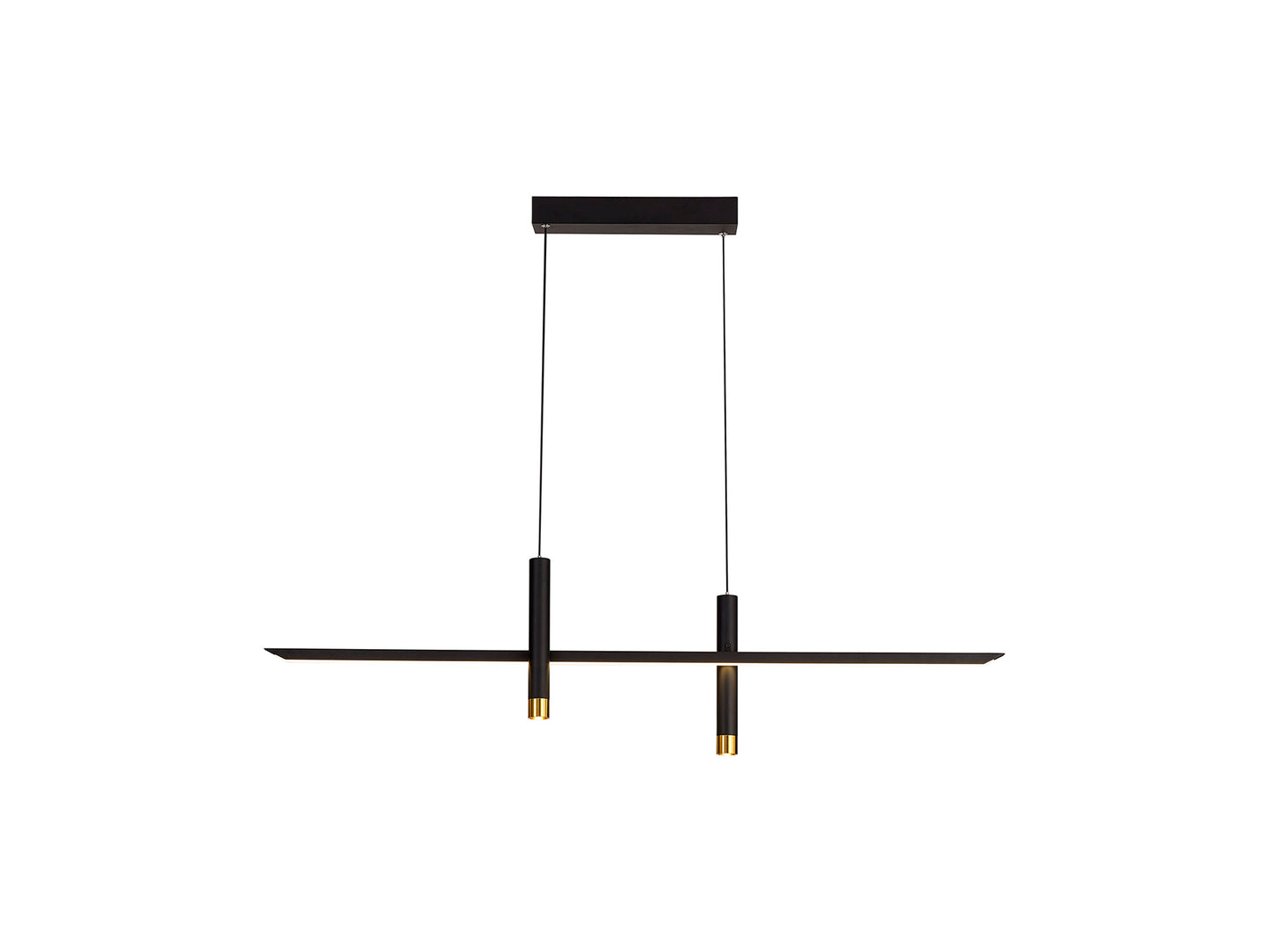 Esparta Linear Pendant, 30W LED, 3000K, 1400lm, Black / Gold, 3yrs Warranty by Mantra