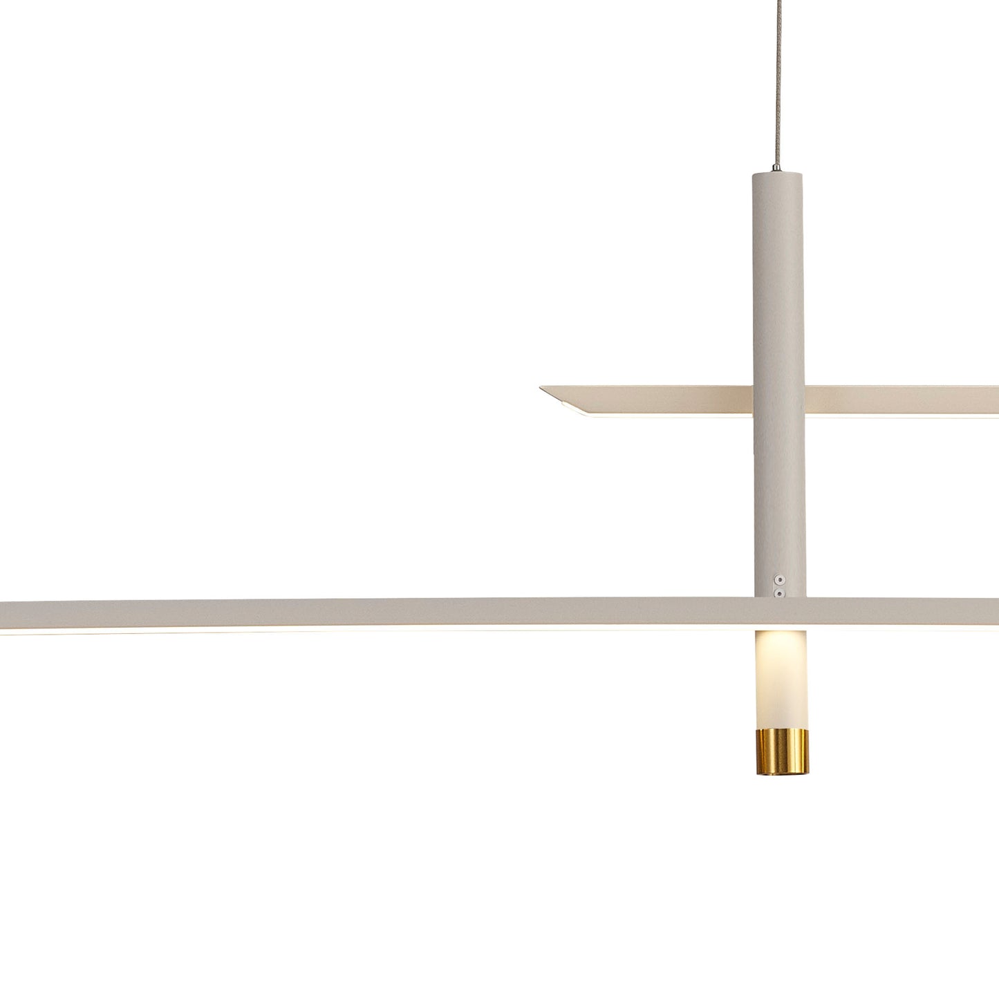 Esparta Linear Pendant, 50W LED, 3000K, 2100lm, White / Gold, 3yrs Warranty by Mantra