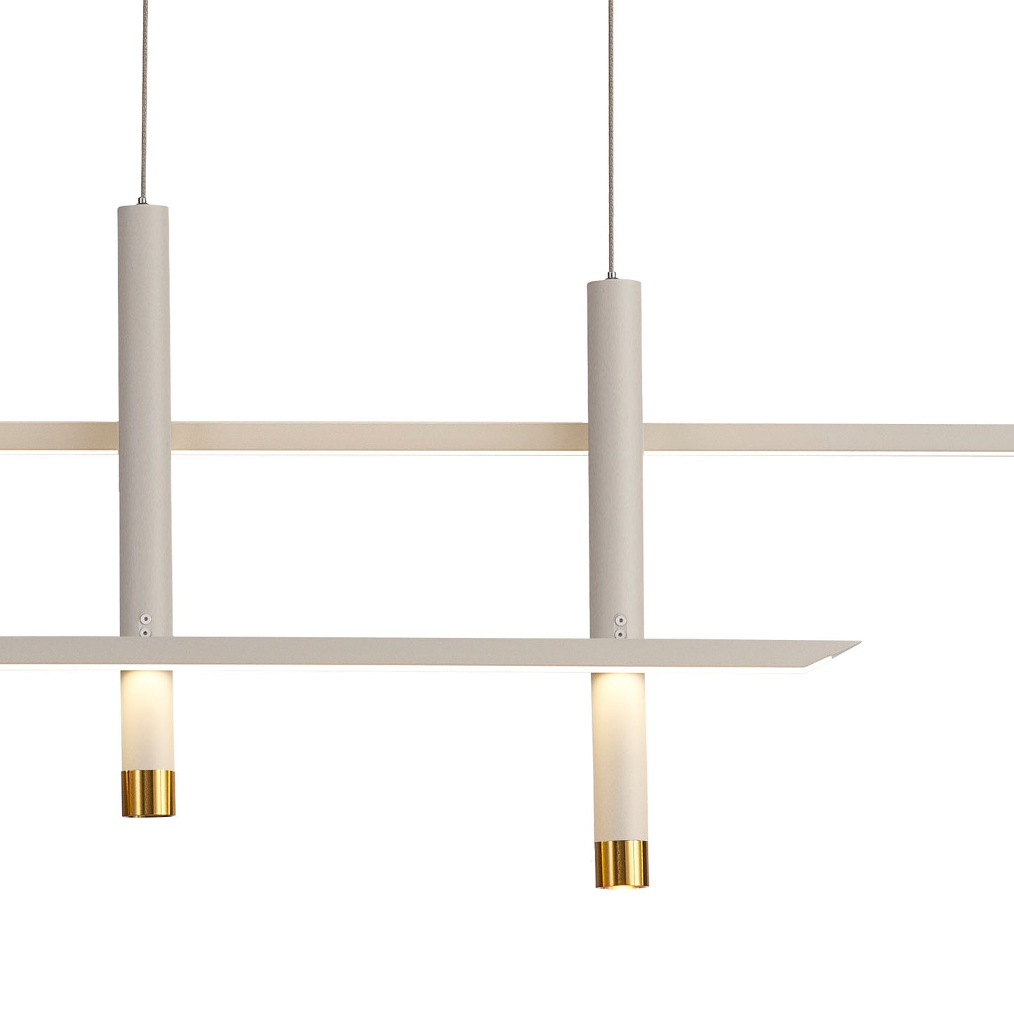 Esparta Linear Pendant, 50W LED, 3000K, 2100lm, White / Gold, 3yrs Warranty by Mantra