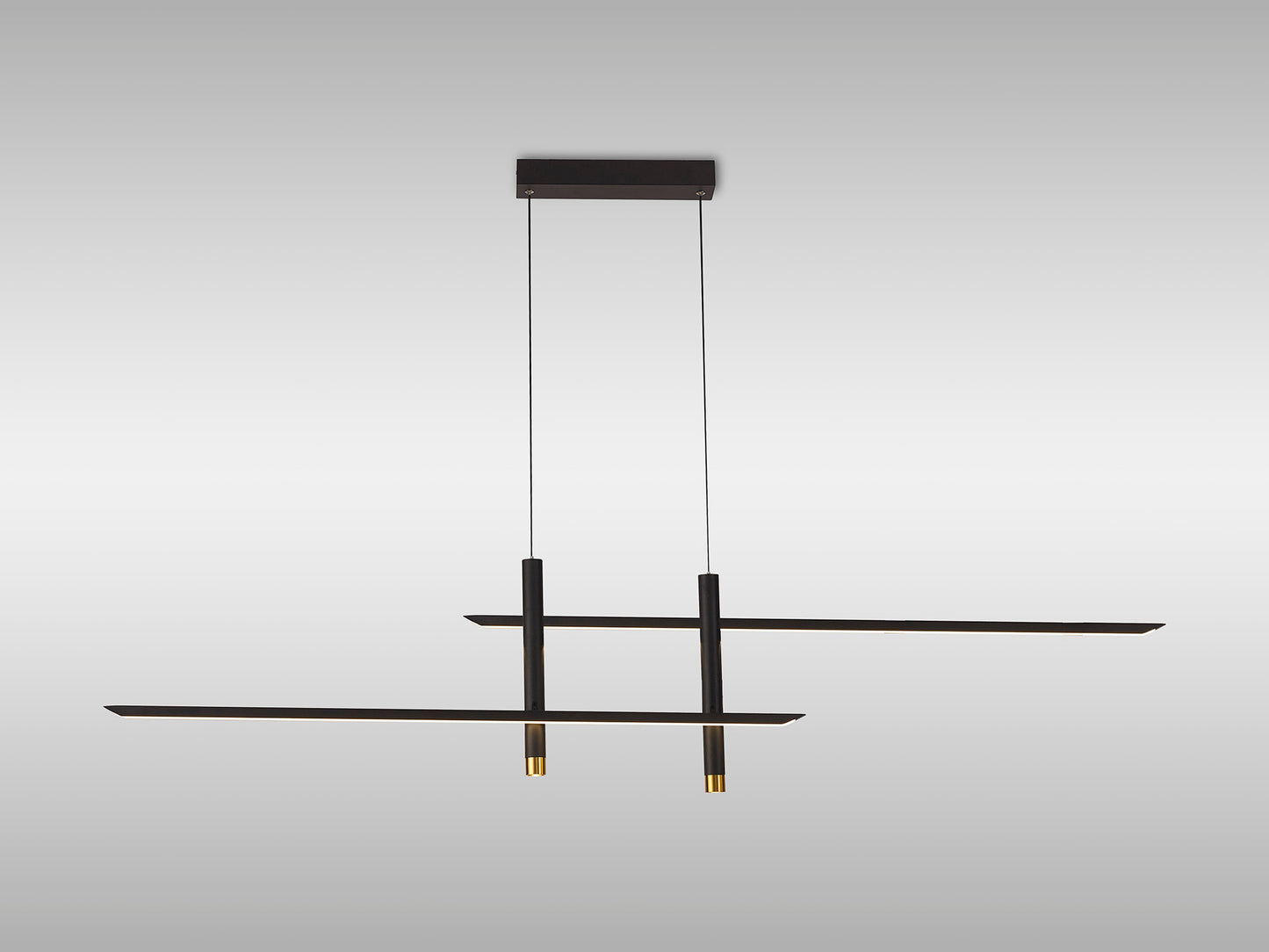 Esparta Linear Pendant, 50W LED, 3000K, 2100lm, Black / Gold, 3yrs Warranty by Mantra