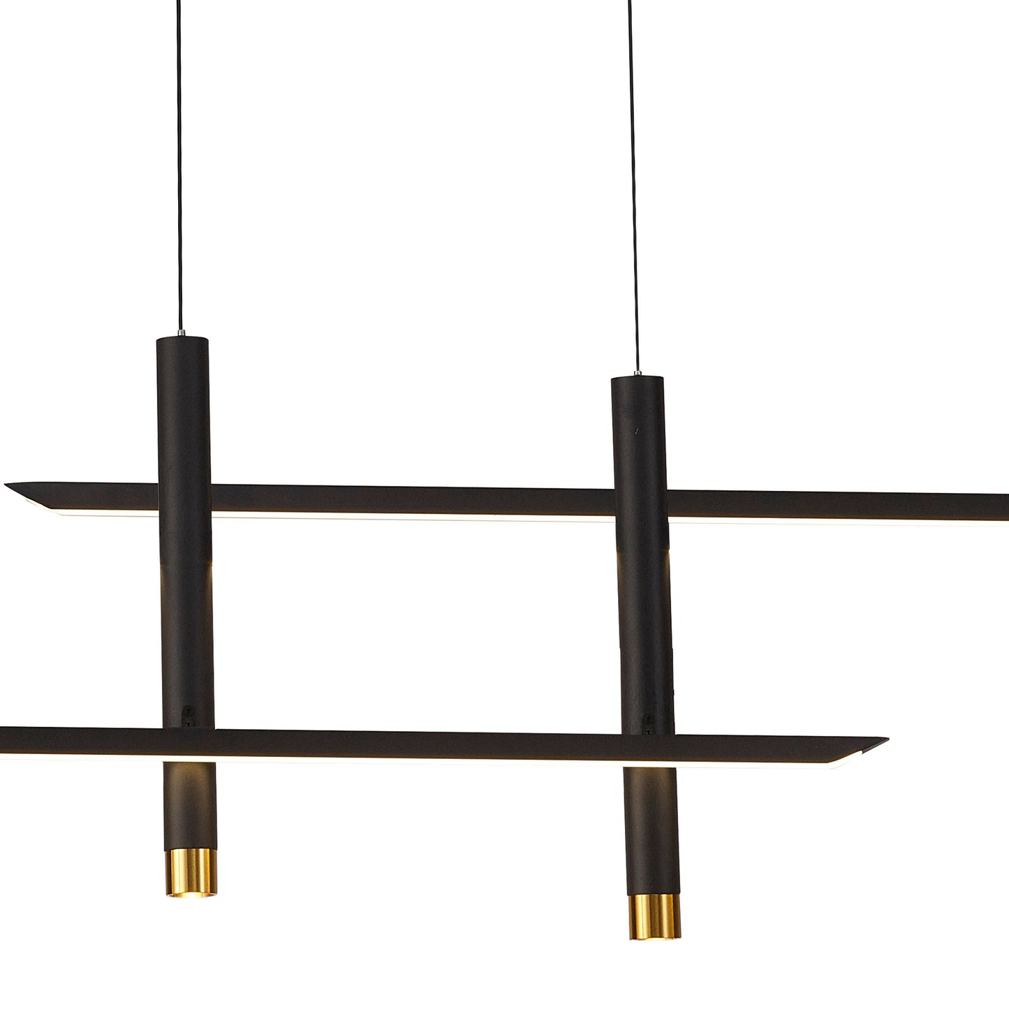 Esparta Linear Pendant, 50W LED, 3000K, 2100lm, Black / Gold, 3yrs Warranty by Mantra