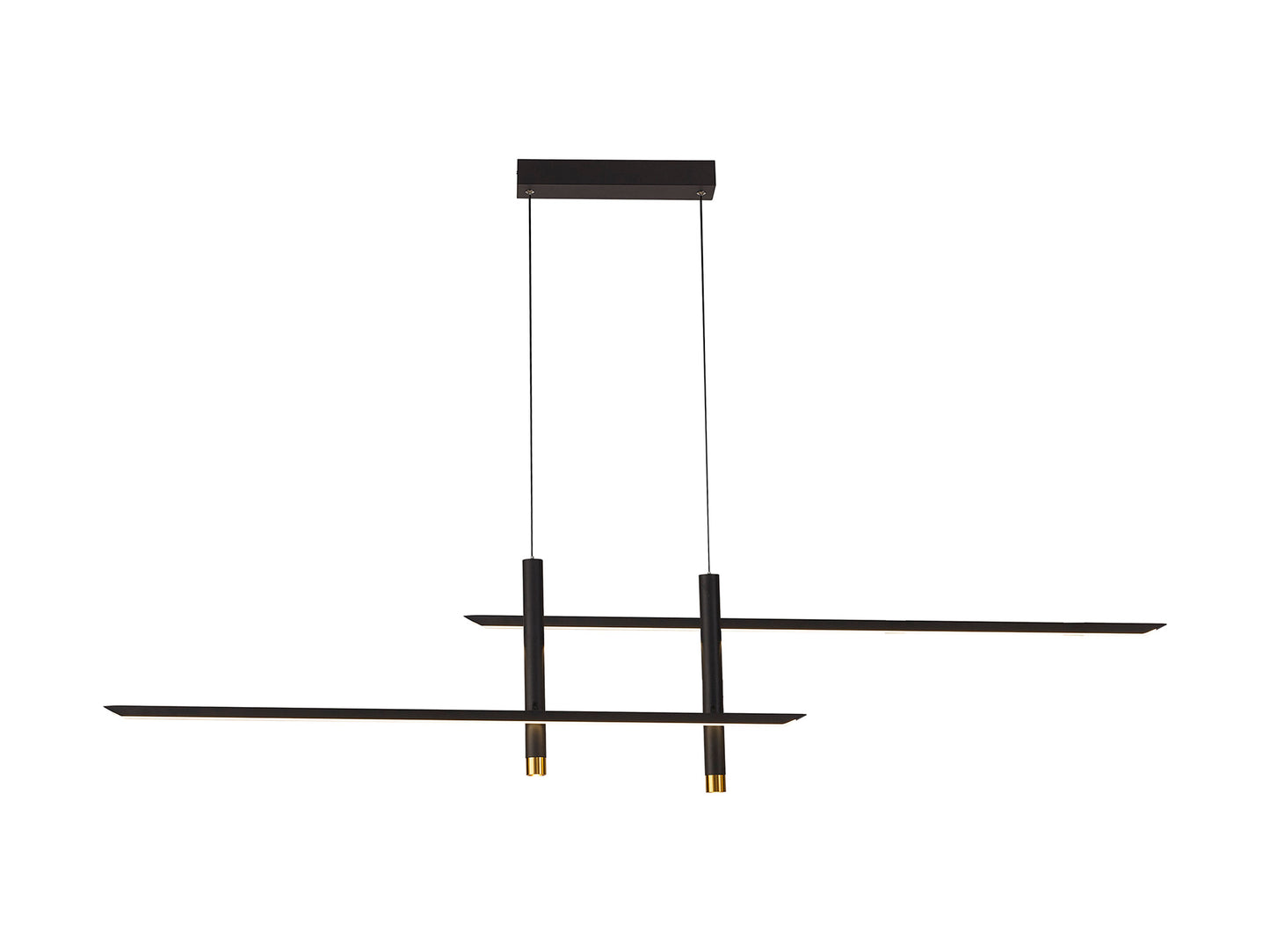 Esparta Linear Pendant, 50W LED, 3000K, 2100lm, Black / Gold, 3yrs Warranty by Mantra