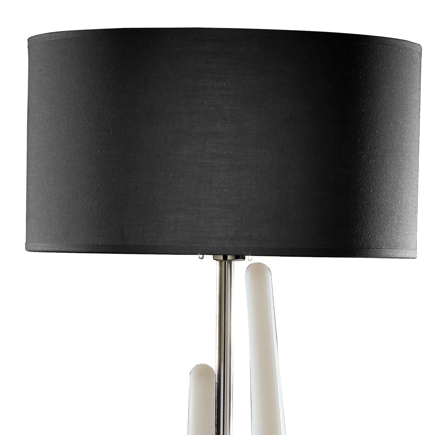 Estalacta Table Lamp 3 Light GU10 Indoor, Silver/Opal White With Black Shade by Mantra