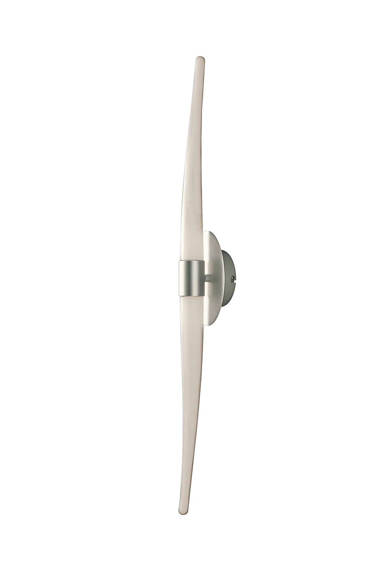 Estalacta Wall Lamp 2 Light GU10 Line Indoor/Outdoor, Silver/Opal White by Mantra