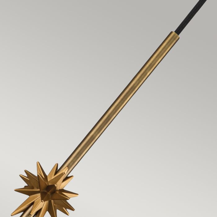 Etoile 1lt Medium Pendant - Aged Brass and Gold Leaf