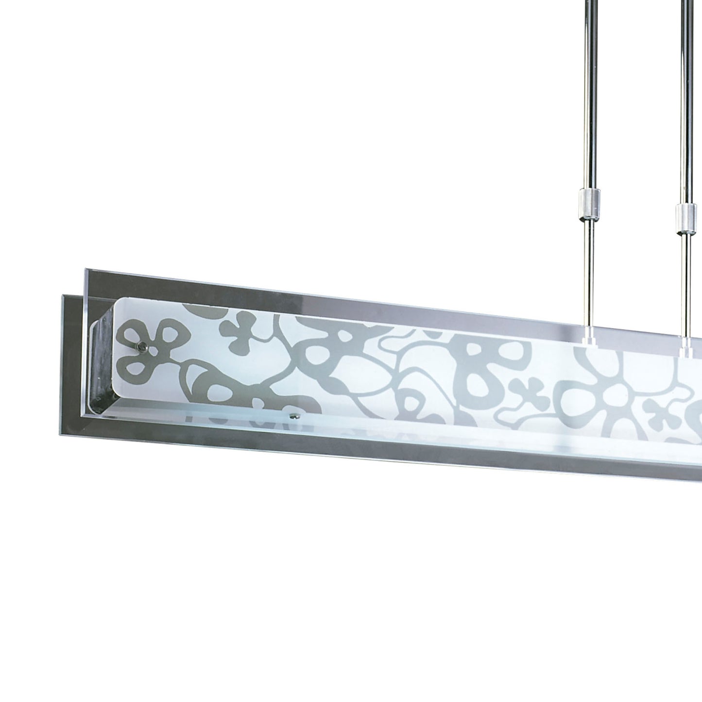 Euphoria Linear Pendant 2 Light T5 Wire, Polished Chrome, Opal White Glass, NOT LED, CFL Compatible by Mantra