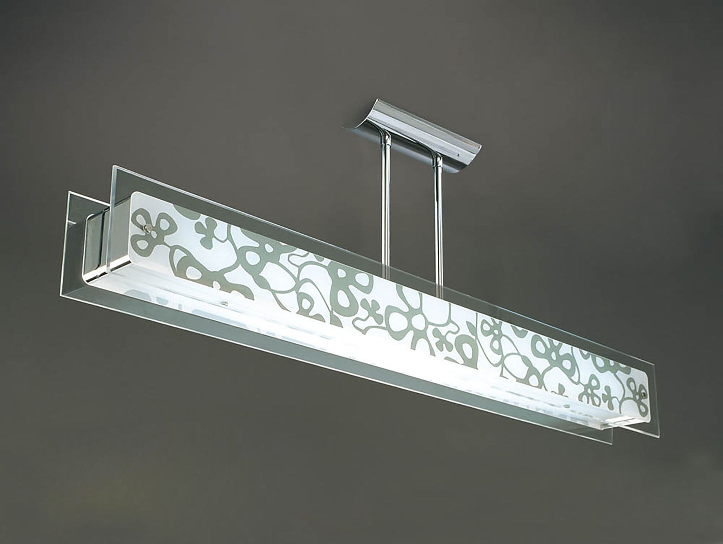 Euphoria Semi Flush 2 Light T5, Polished Chrome, Opal White Glass, NOT LED, CFL Compatible by Mantra
