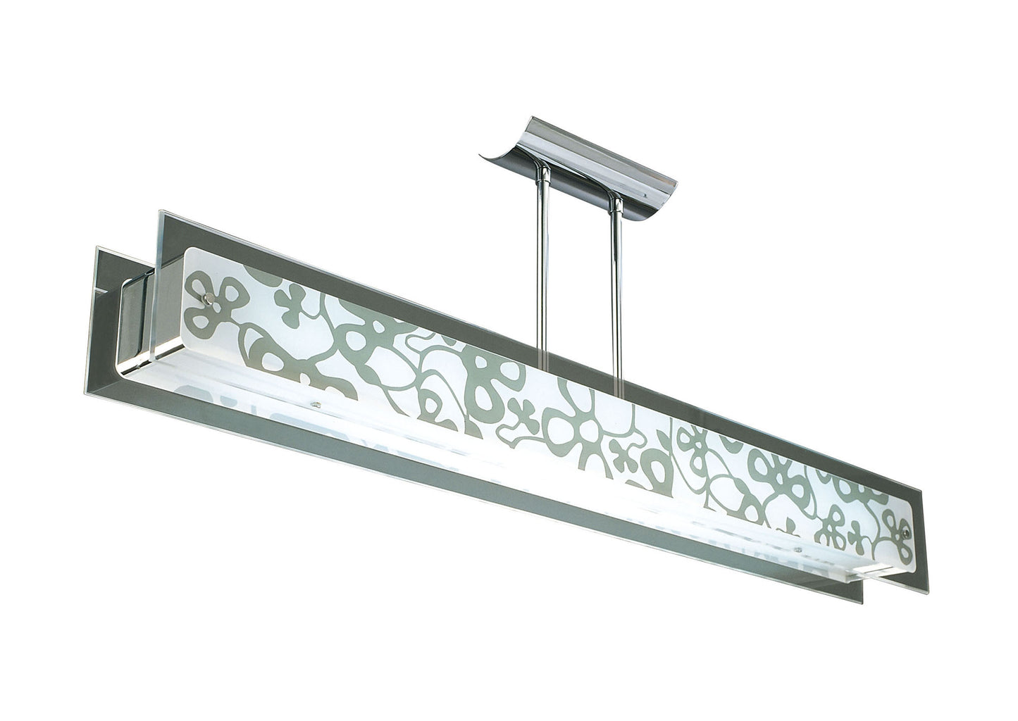 Euphoria Semi Flush 2 Light T5, Polished Chrome, Opal White Glass, NOT LED, CFL Compatible by Mantra