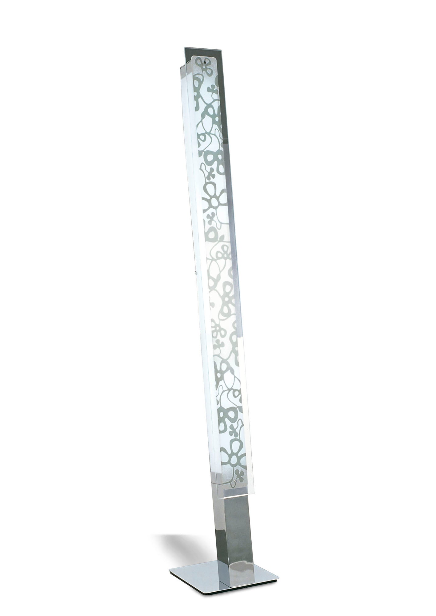 Euphoria Floor Lamp 2 Light T5, Polished Chrome/Opal White Glass, NOT LED/CFL Compatible by Mantra