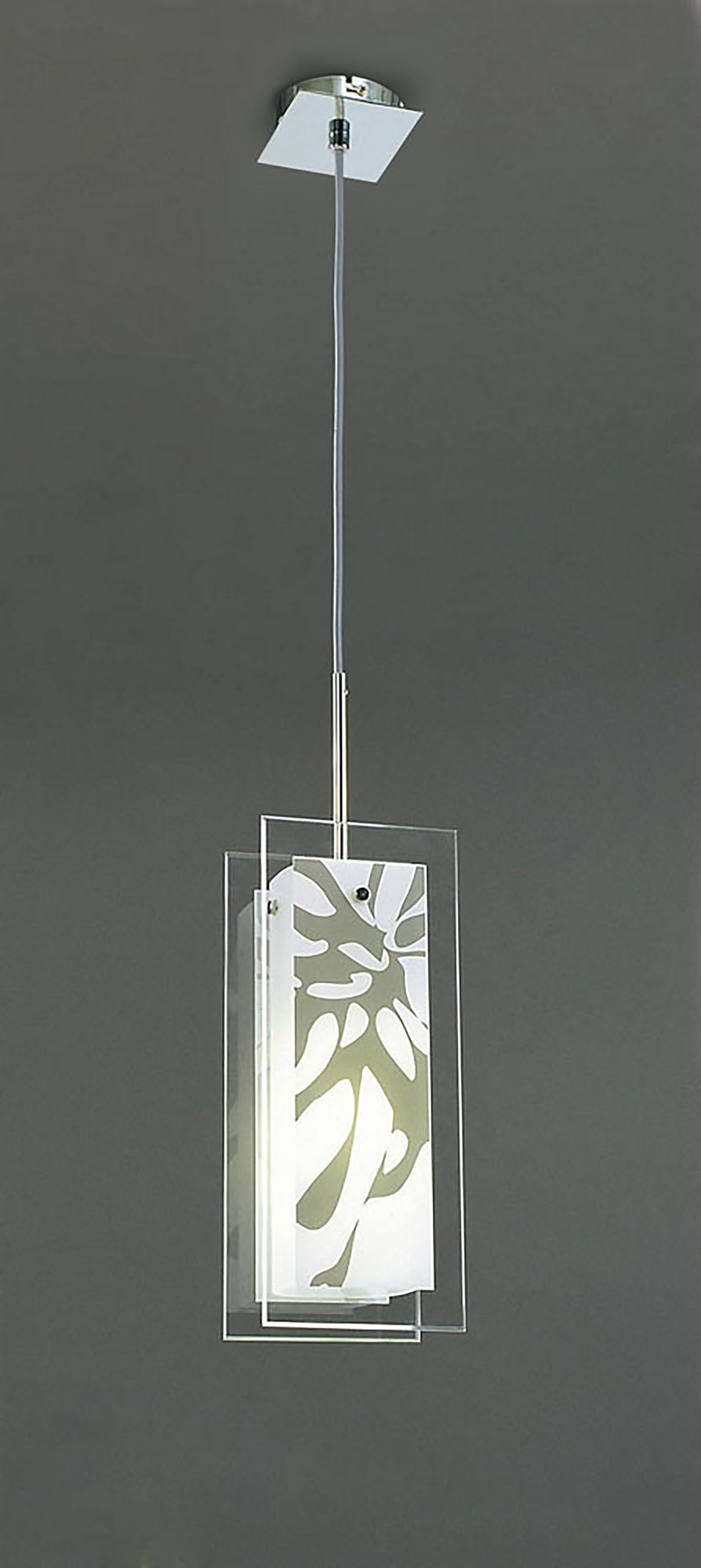 Euphoria Pendant 1 Light L1/SGU10, Polished Chrome/Opal White Glass, CFL Lamps INCLUDED by Mantra