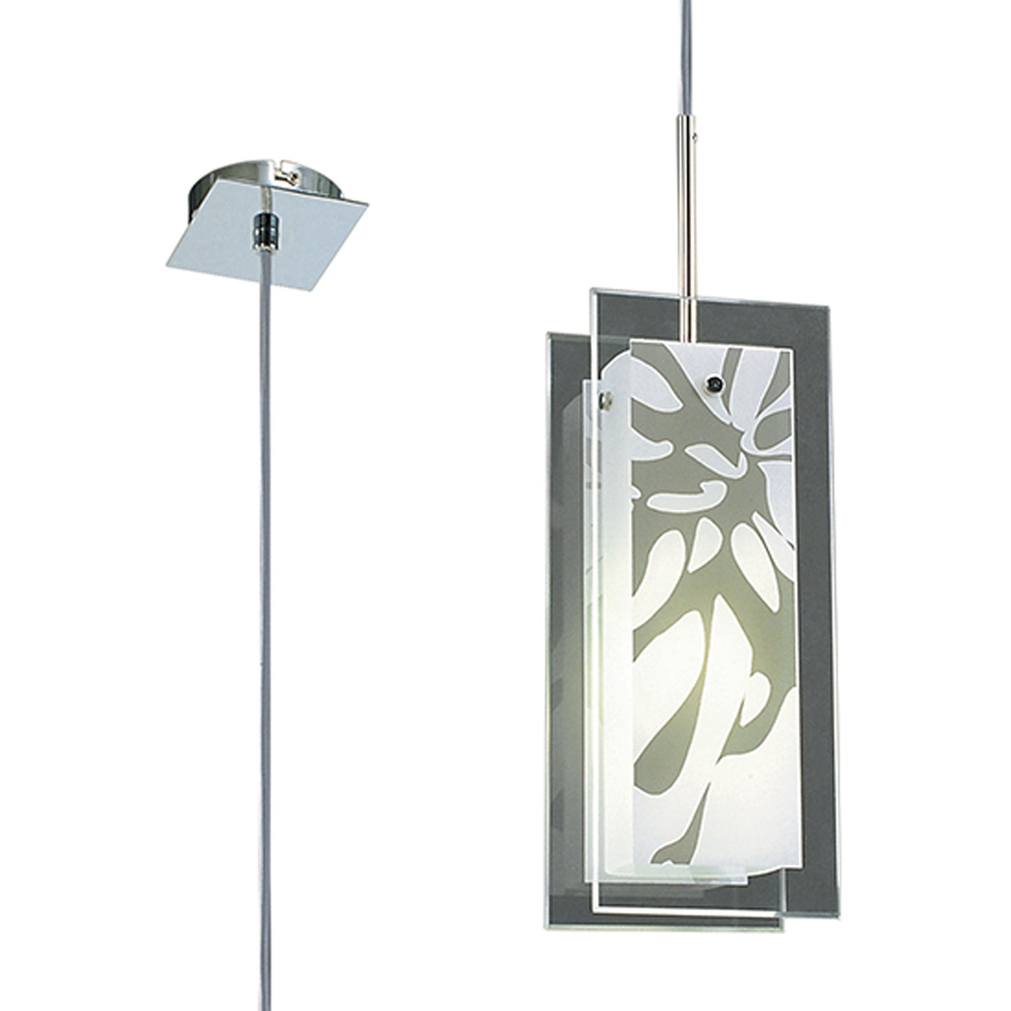 Euphoria Pendant 1 Light L1/SGU10, Polished Chrome/Opal White Glass, CFL Lamps INCLUDED by Mantra