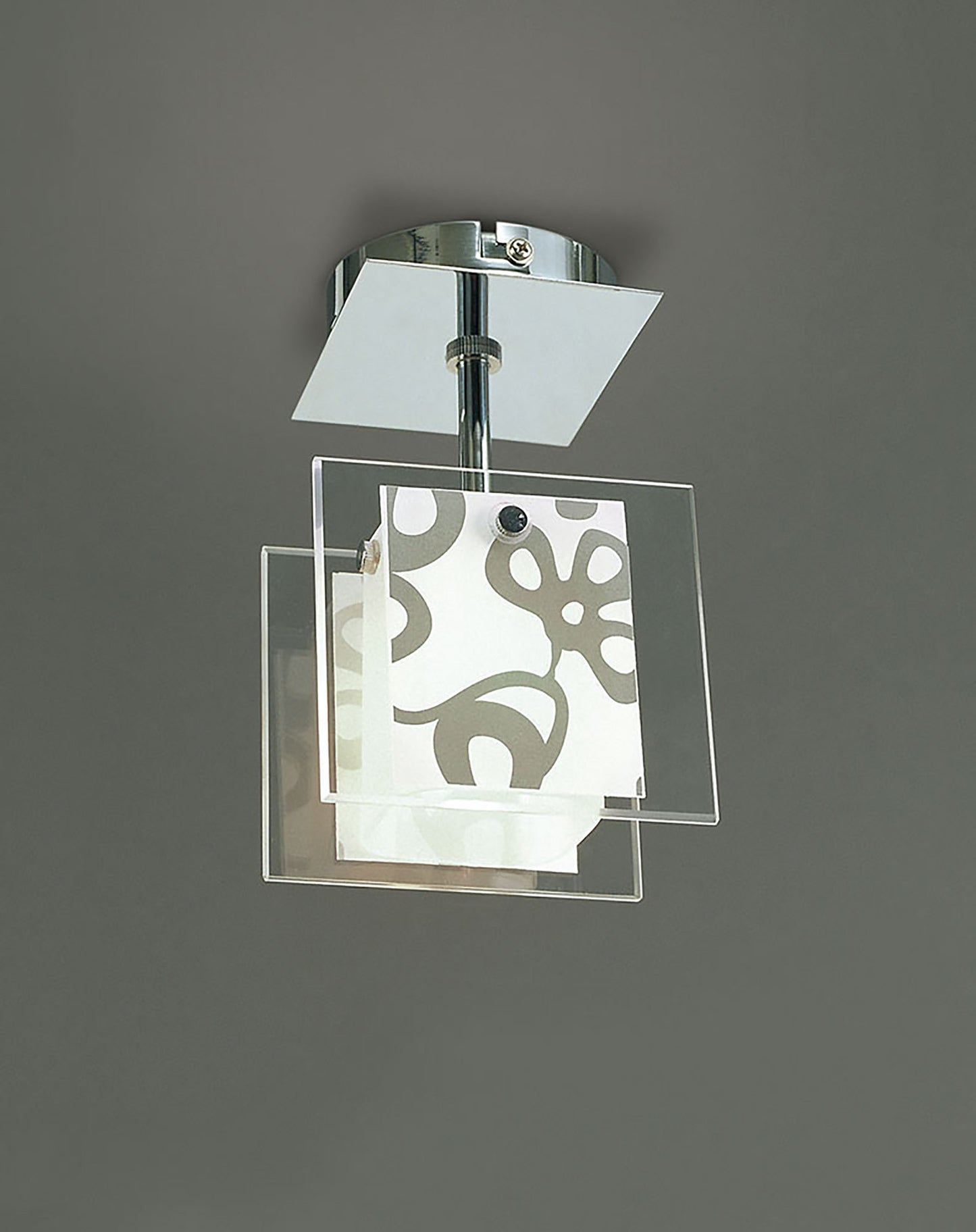 Euphoria Ceiling 1 Light L1/SGU10, Polished Chrome/Opal White Glass, CFL Lamps INCLUDED by Mantra