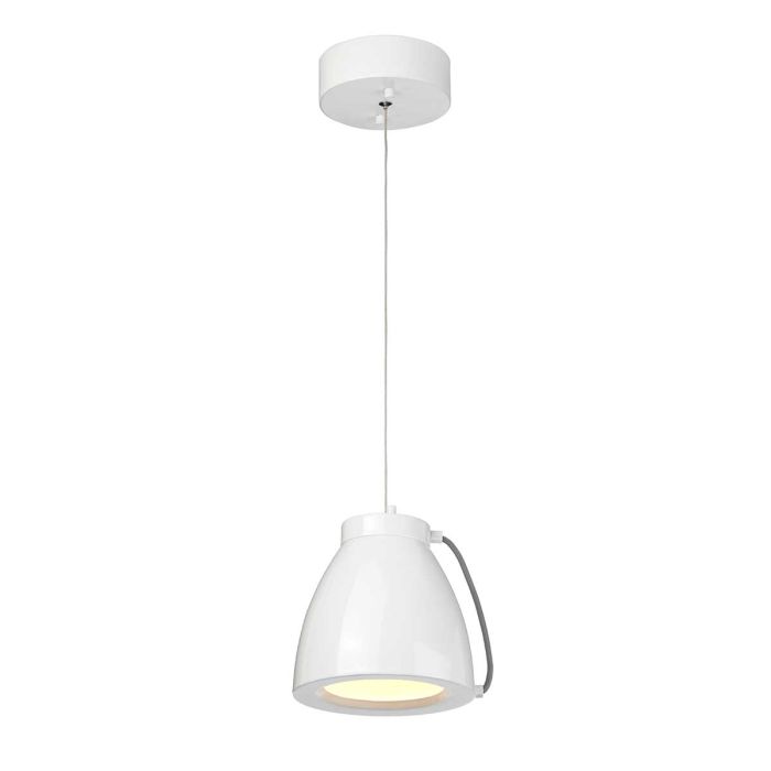 Europa 1 Light Small LED Pendant - White Painted