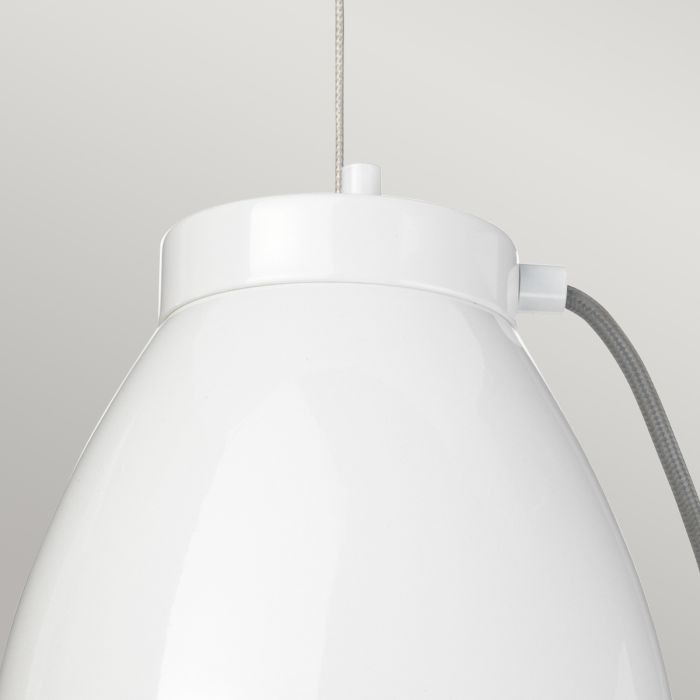 Europa 1 Light Small LED Pendant - White Painted