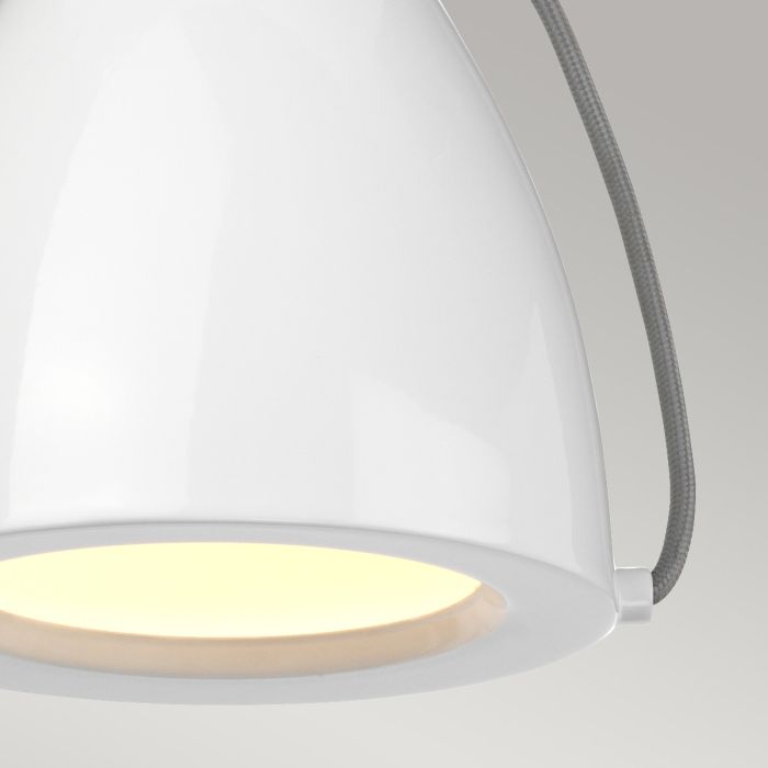 Europa 1 Light Small LED Pendant - White Painted