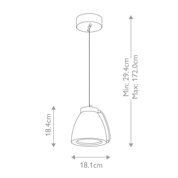 Europa 1 Light Small LED Pendant - White Painted