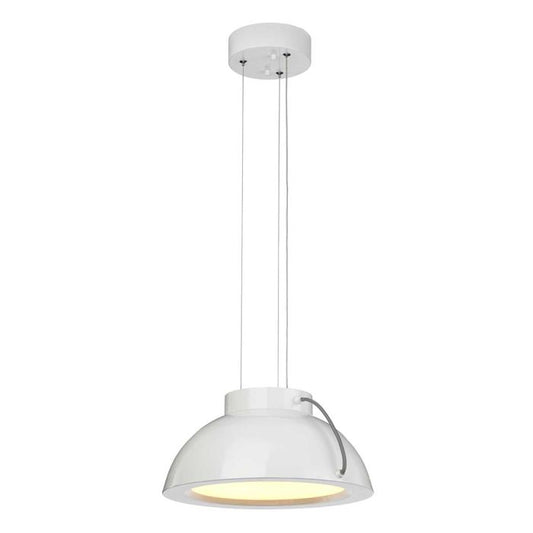 Europa 1 Light Medium LED Pendant - White Painted