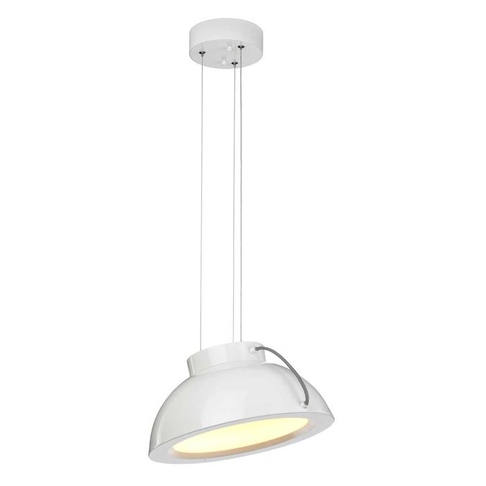 Europa 1 Light Medium LED Pendant - White Painted