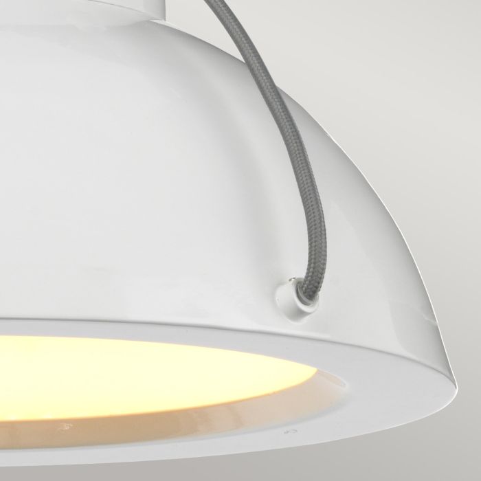 Europa 1 Light Medium LED Pendant - White Painted