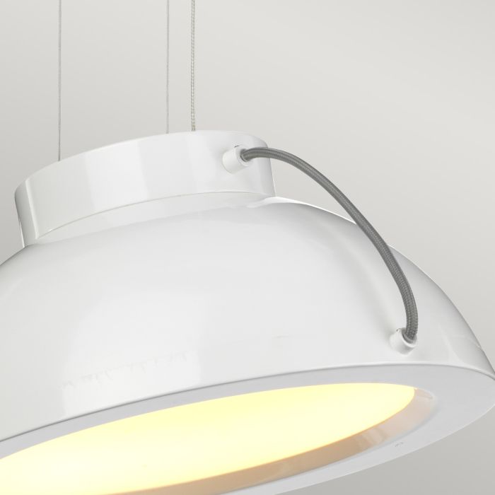 Europa 1 Light Medium LED Pendant - White Painted