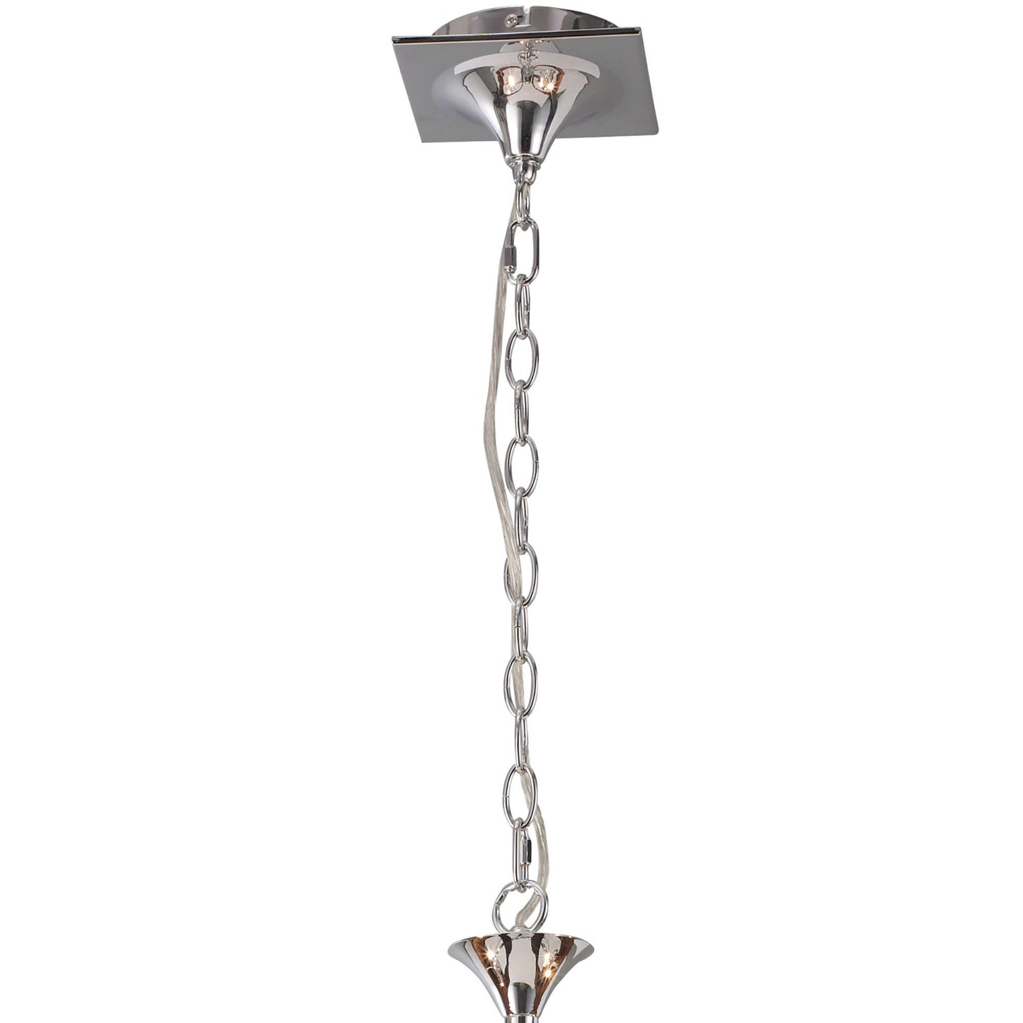 Eve Pendant 3 Light E27, Polished Chrome With White Round Shade by Mantra