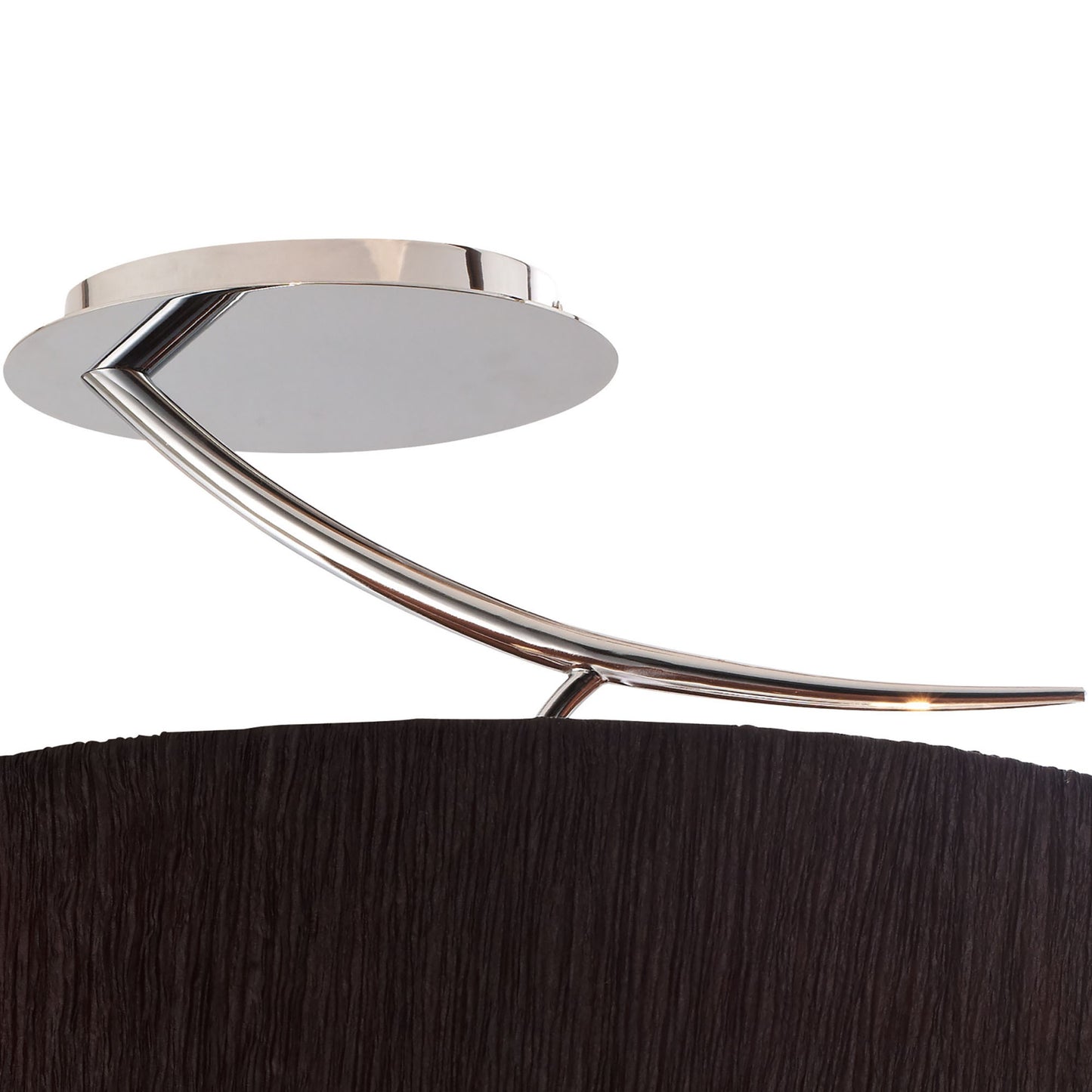 Eve Semi Flush 2 Light E27, Polished Chrome With Black Oval Shade by Mantra