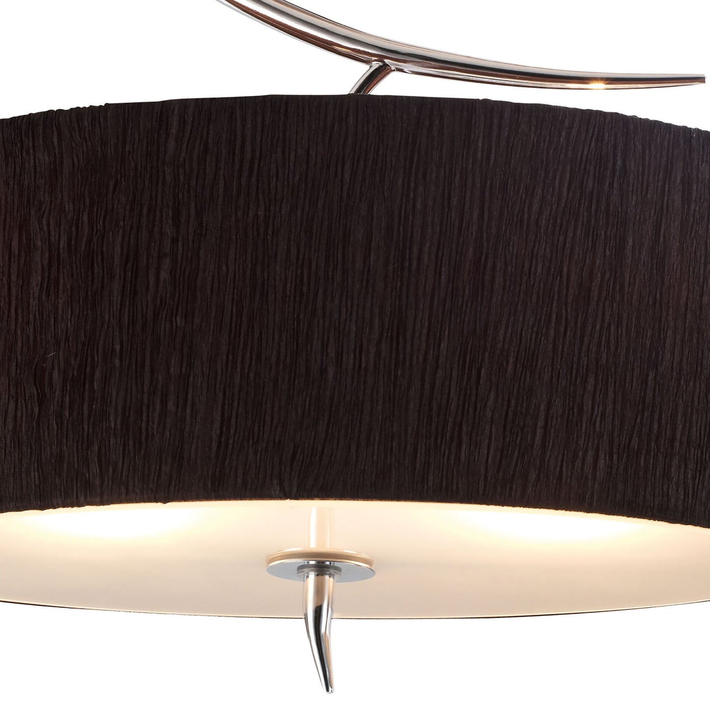 Eve Semi Flush 2 Light E27, Polished Chrome With Black Oval Shade by Mantra