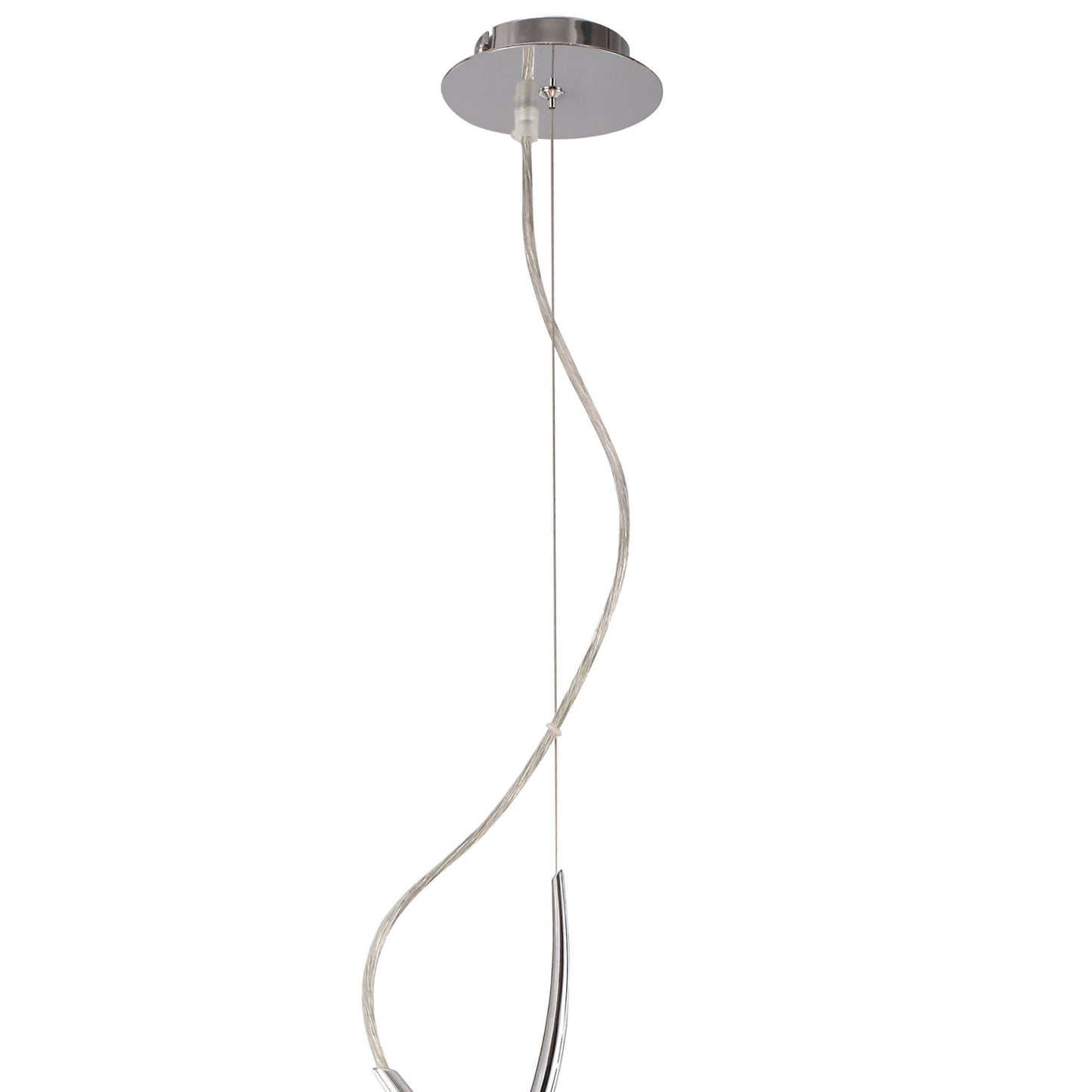 Eve Single Pendant 3 Light E27, Polished Chrome With White Round Shade by Mantra