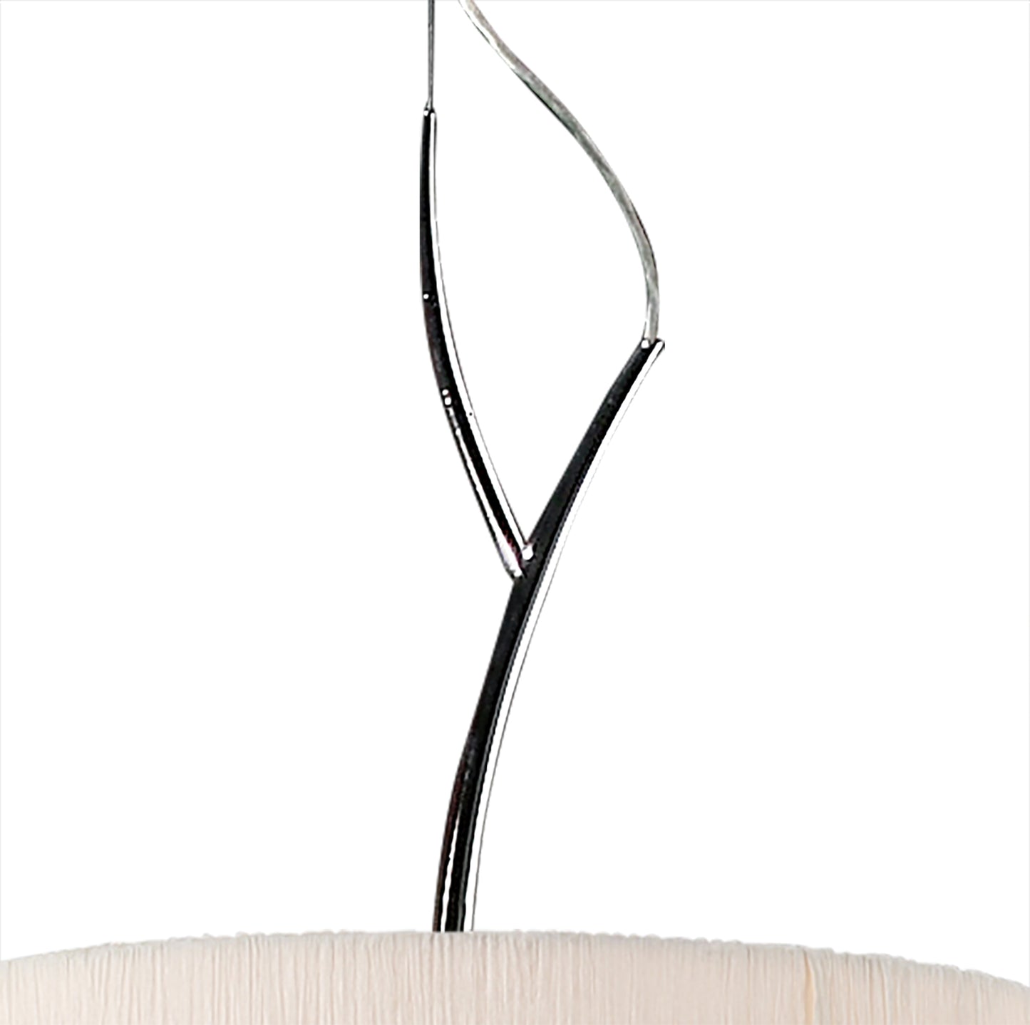 Eve Single Pendant 3 Light E27, Polished Chrome With White Round Shade by Mantra