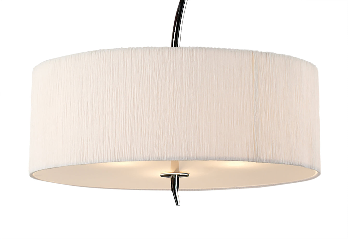 Eve Single Pendant 3 Light E27, Polished Chrome With White Round Shade by Mantra