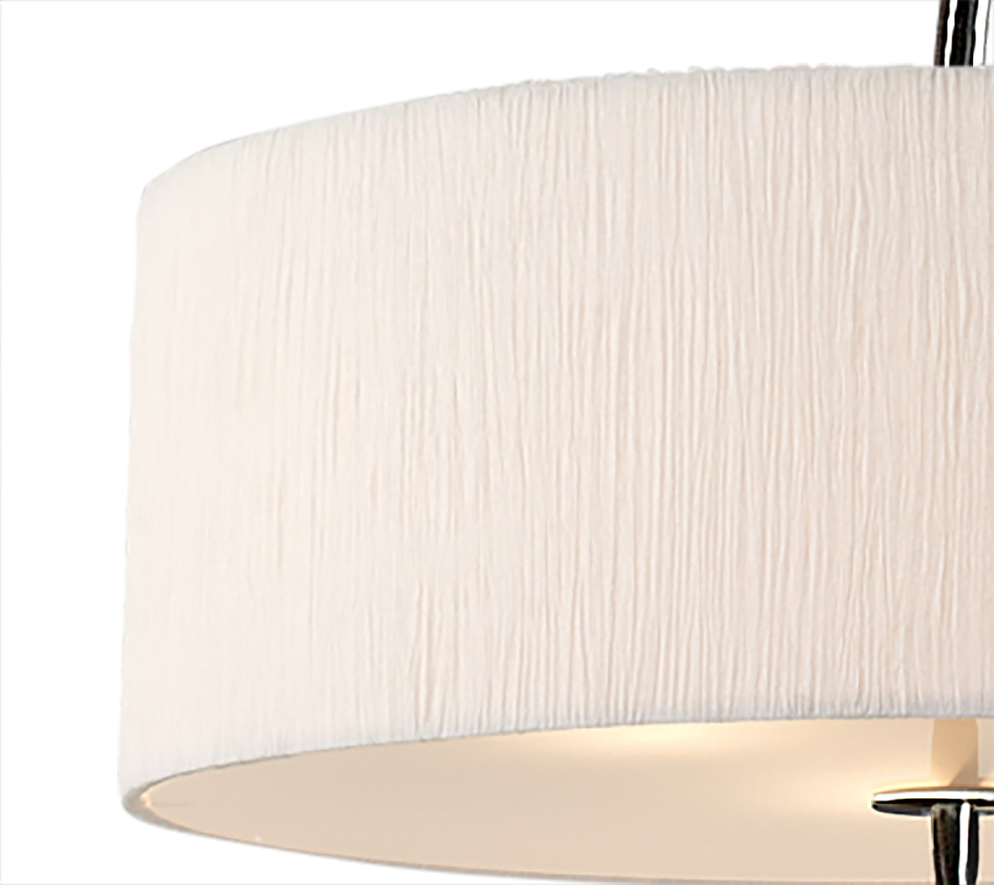 Eve Single Pendant 3 Light E27, Polished Chrome With White Round Shade by Mantra