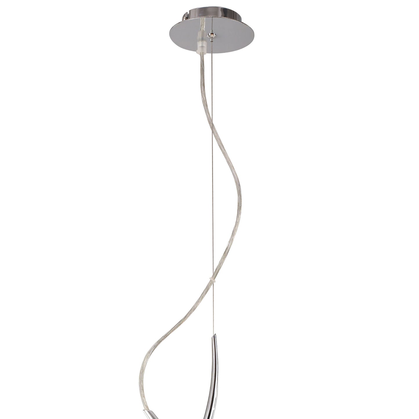 Eve Pendant 3 Light E27, Polished Chrome With Black Round Shade by Mantra