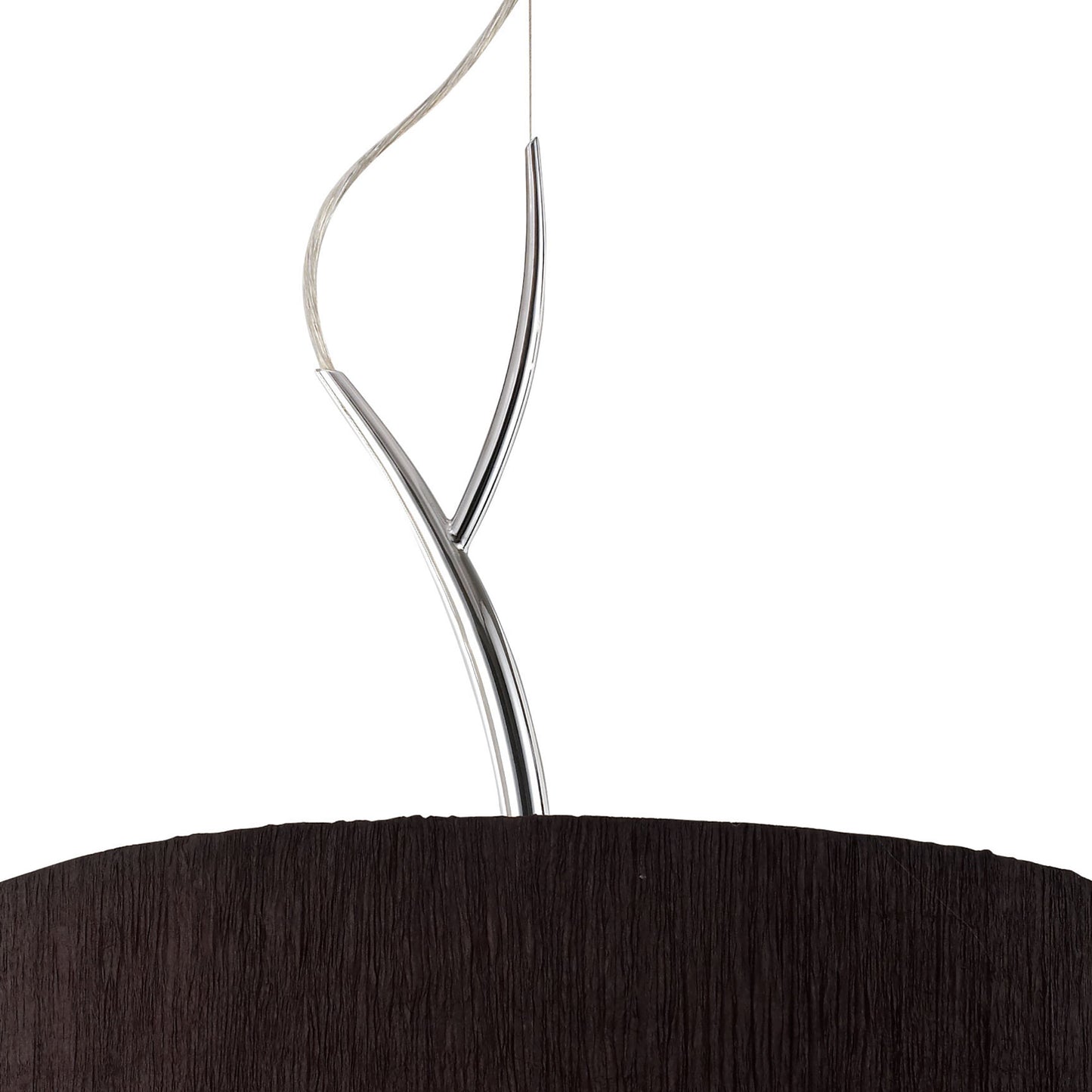 Eve Pendant 3 Light E27, Polished Chrome With Black Round Shade by Mantra