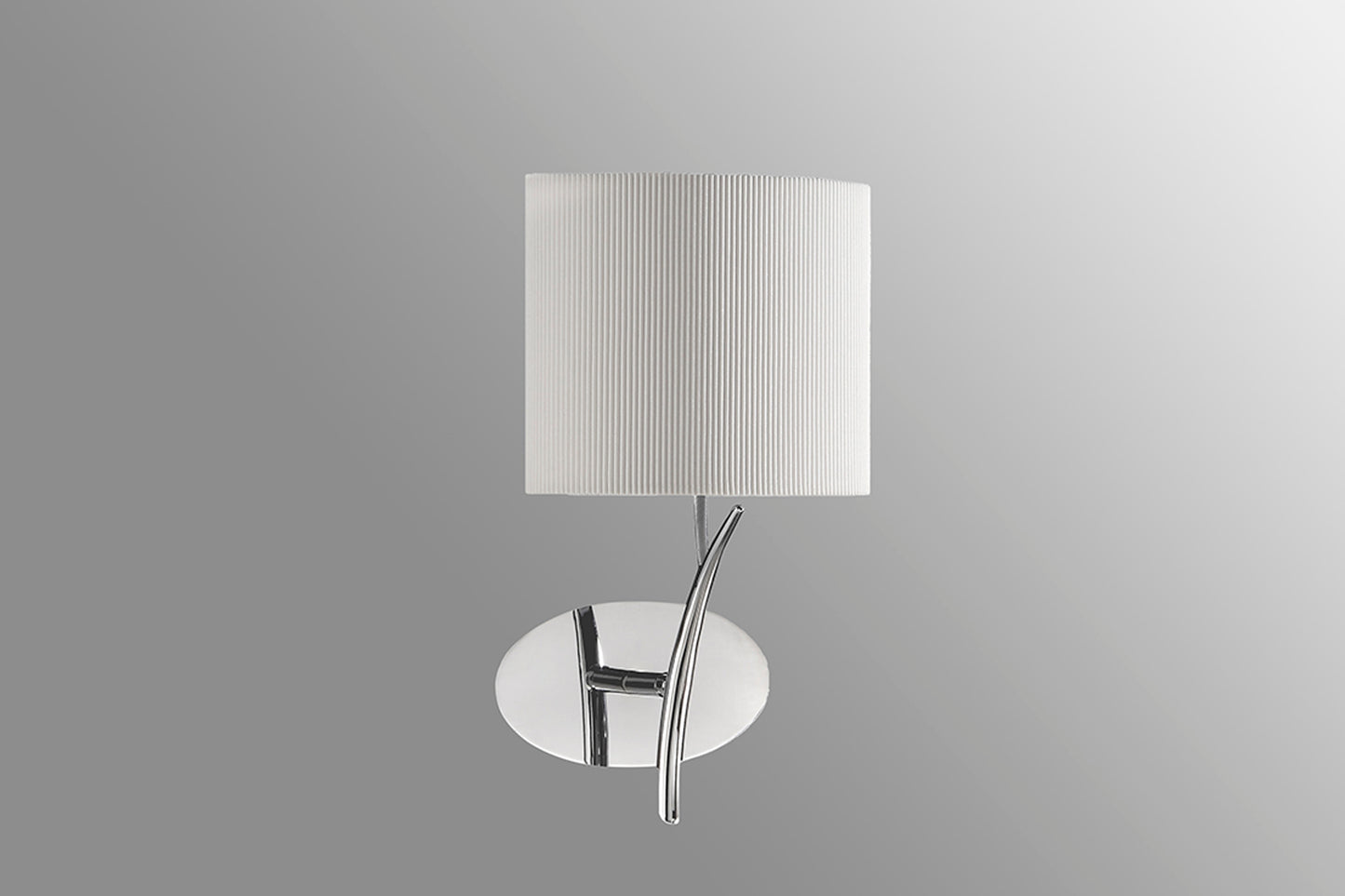 Eve Wall Lamp 1 Light E27, Polished Chrome With Spanish Corrugated White Oval Shade by Mantra