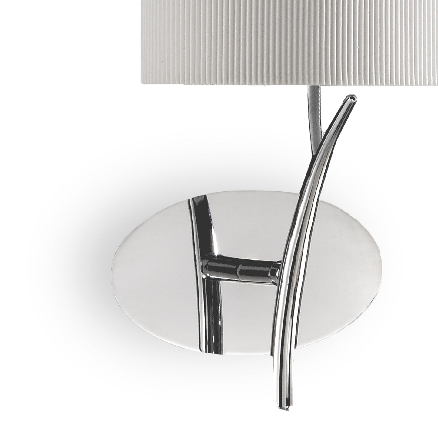 Eve Wall Lamp 1 Light E27, Polished Chrome With Spanish Corrugated White Oval Shade by Mantra