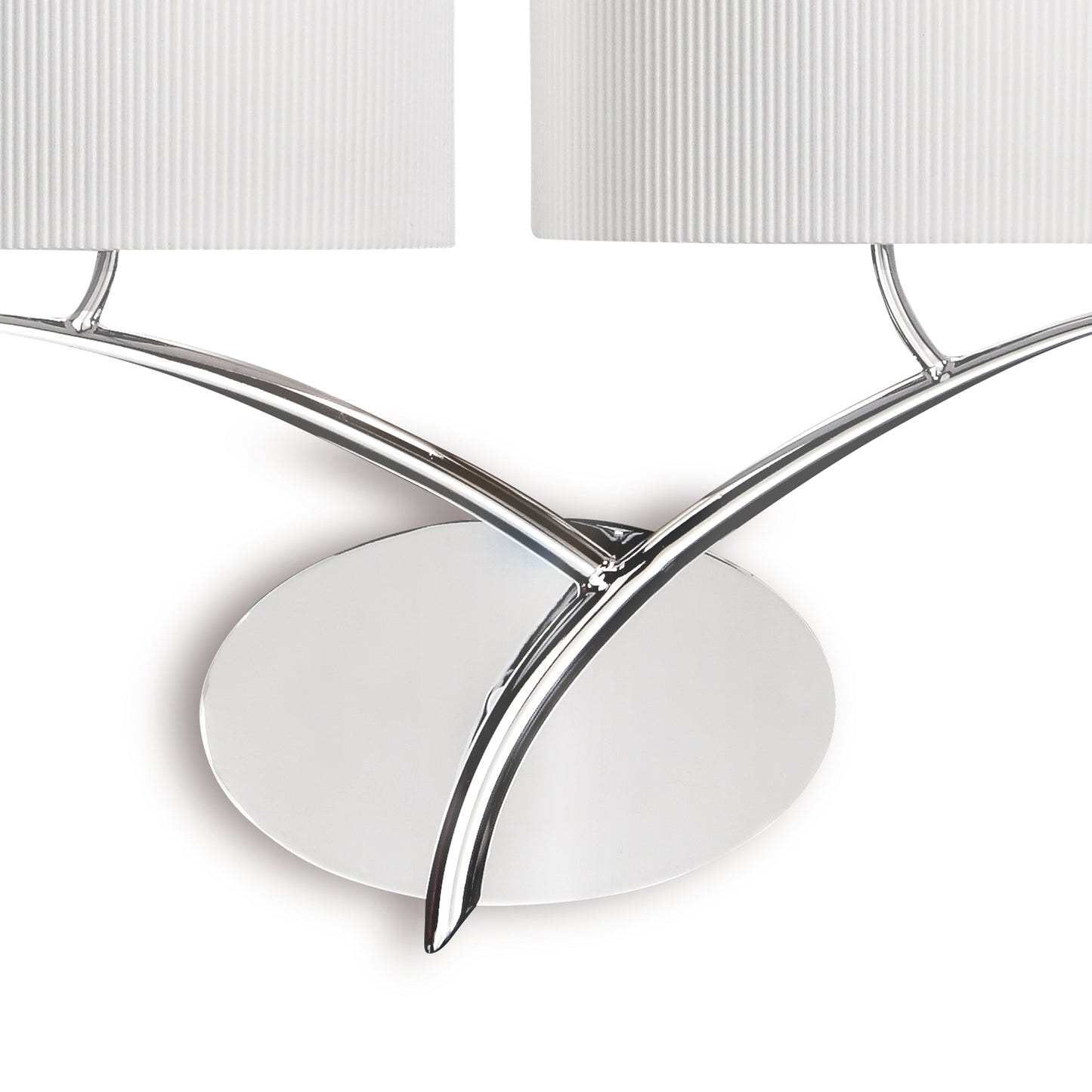 Eve Wall Lamp 2 Light E27, Polished Chrome With Spanish Corrugated White Oval Shades by Mantra