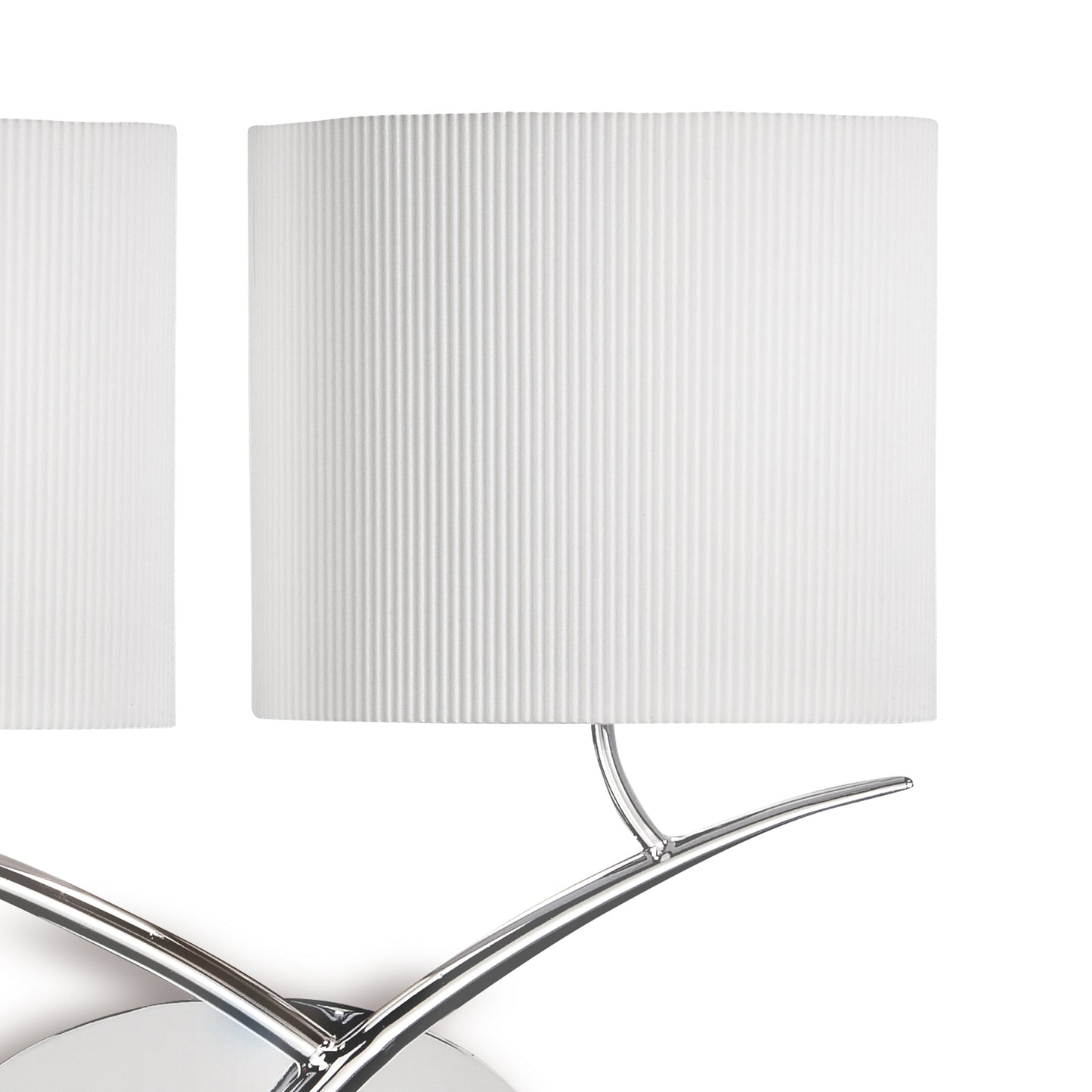 Eve Wall Lamp 2 Light E27, Polished Chrome With Spanish Corrugated White Oval Shades by Mantra