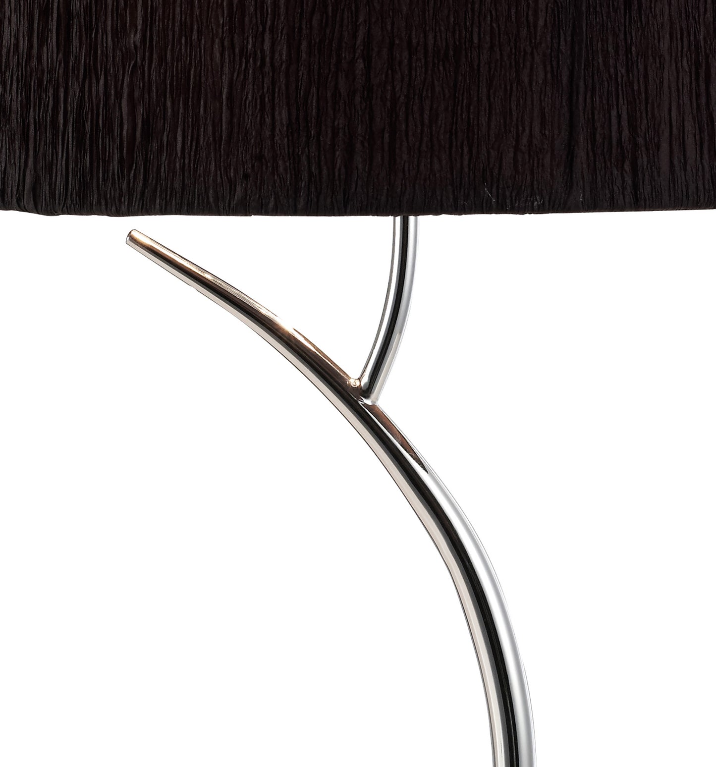 Eve Table Lamp 2 Light E27 Large, Polished Chrome With Black Round Shade by Mantra