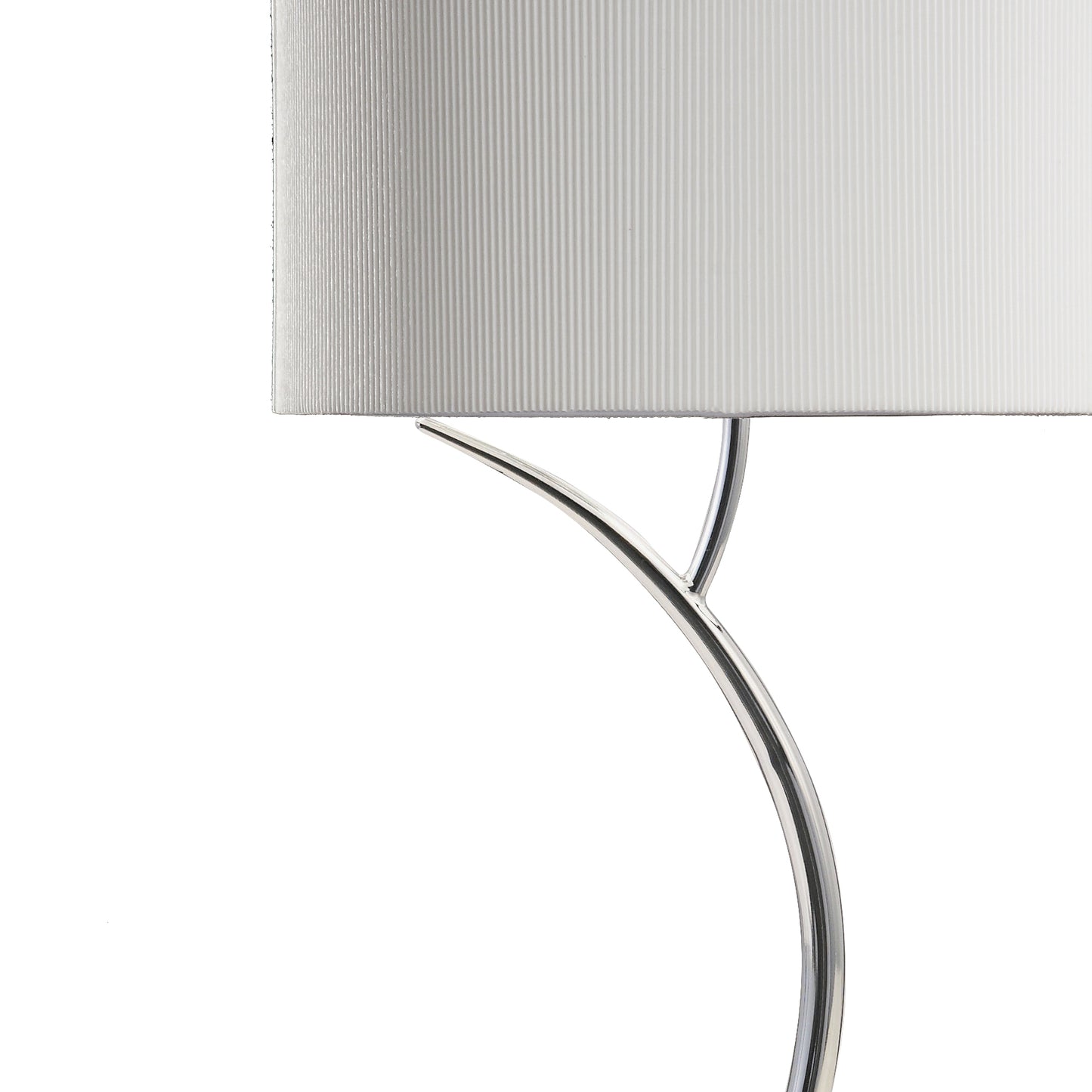 Eve Table Lamp 2 Light E27 Large, Polished Chrome With Spanish Corrugated White Round Shade by Mantra