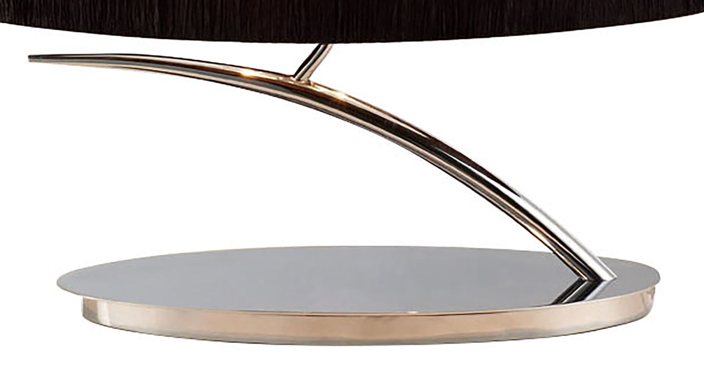 Eve Table Lamp 2 Light E27 Small, Polished Chrome With Black Oval Shade by Mantra