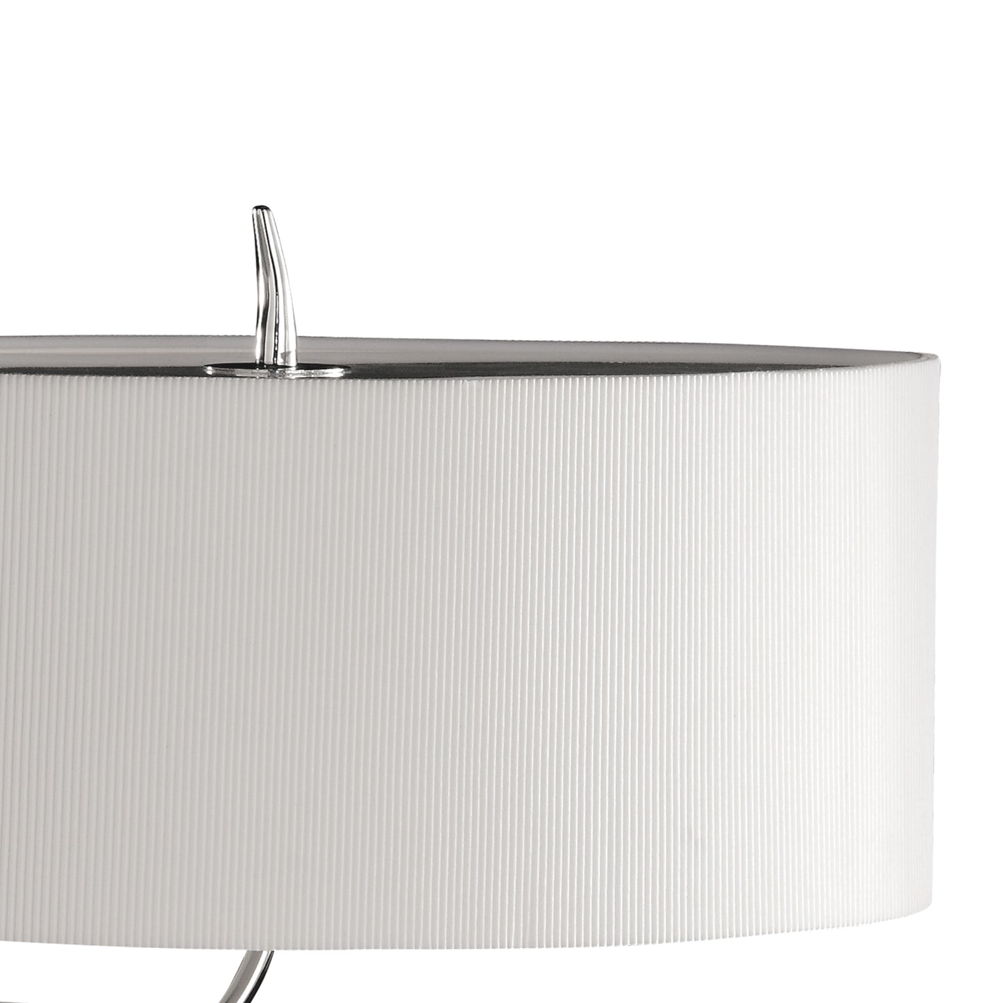 Eve Table Lamp 2 Light E27 Small, Polished Chrome With Spanish Corrugated White Oval Shade by Mantra