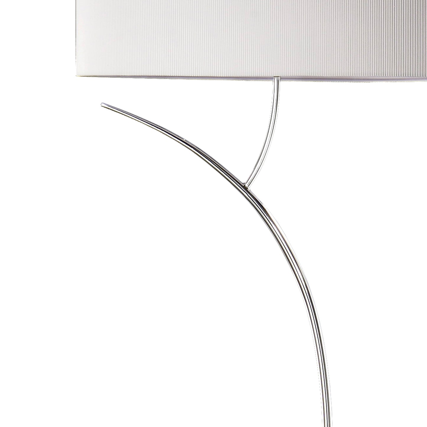 Eve Floor Lamp 2 Light E27, Polished Chrome With Spanish Corrugated White Oval Shade by Mantra