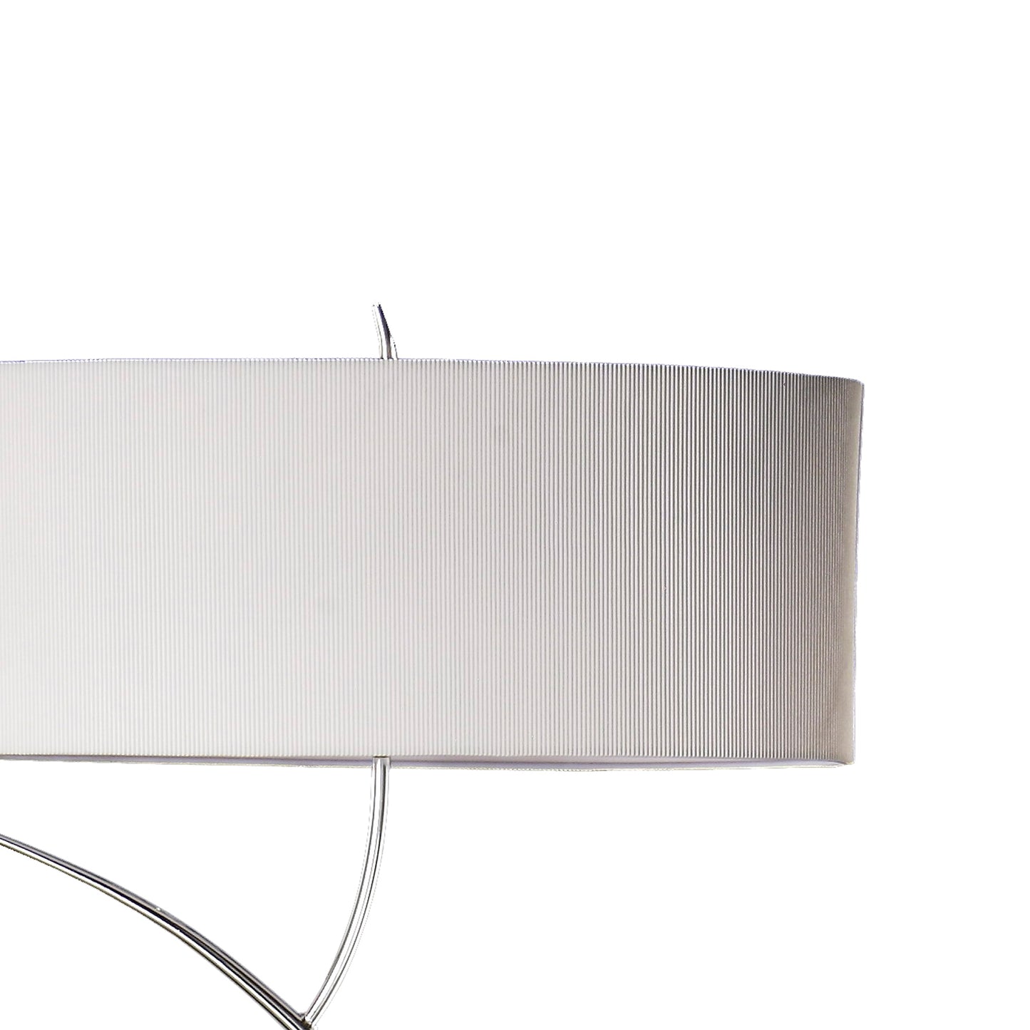 Eve Floor Lamp 2 Light E27, Polished Chrome With Spanish Corrugated White Oval Shade by Mantra