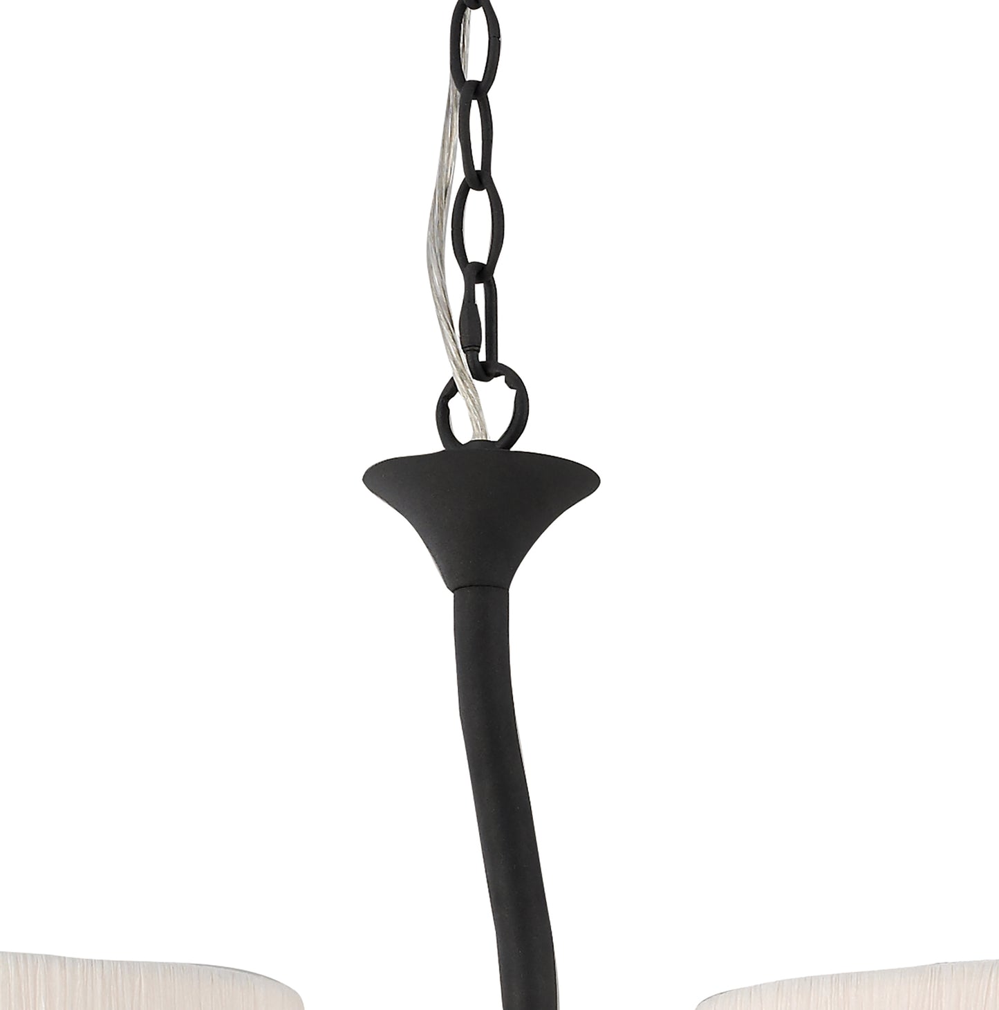 Eve Linear Pendant 2 Arm 4 Light E27, Anthracite With White Oval Shades by Mantra