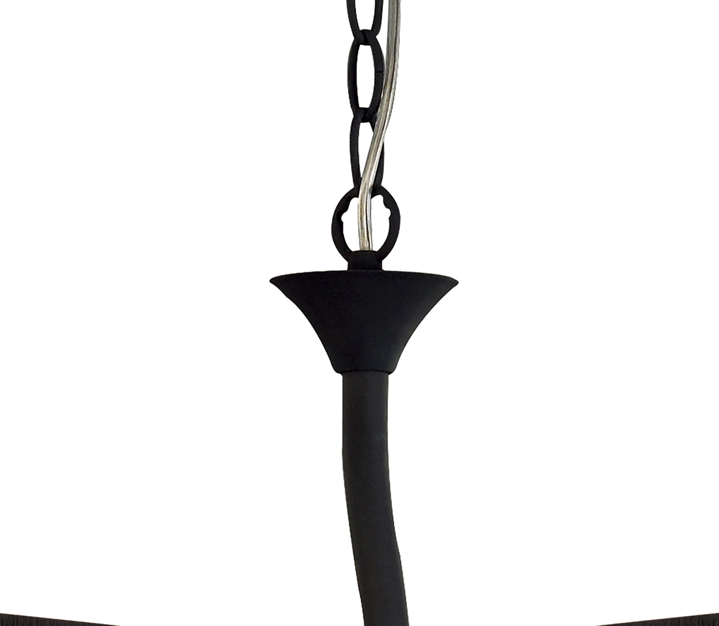 Eve Linear Pendant 2 Arm 4 Light E27, Anthracite With Black Oval Shades by Mantra