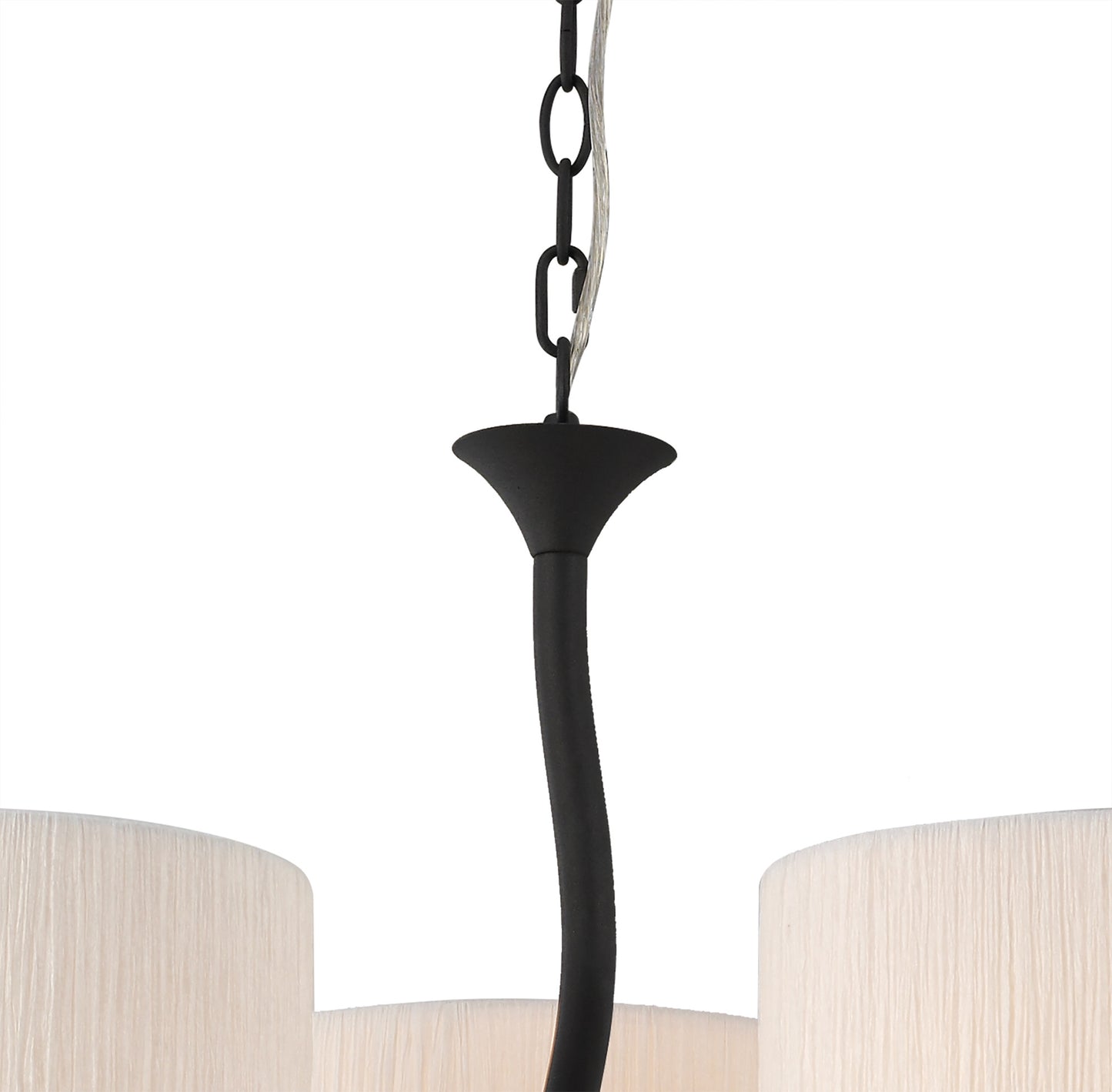 Eve Pendant 3 Light E27, Anthracite With White Round Shades by Mantra