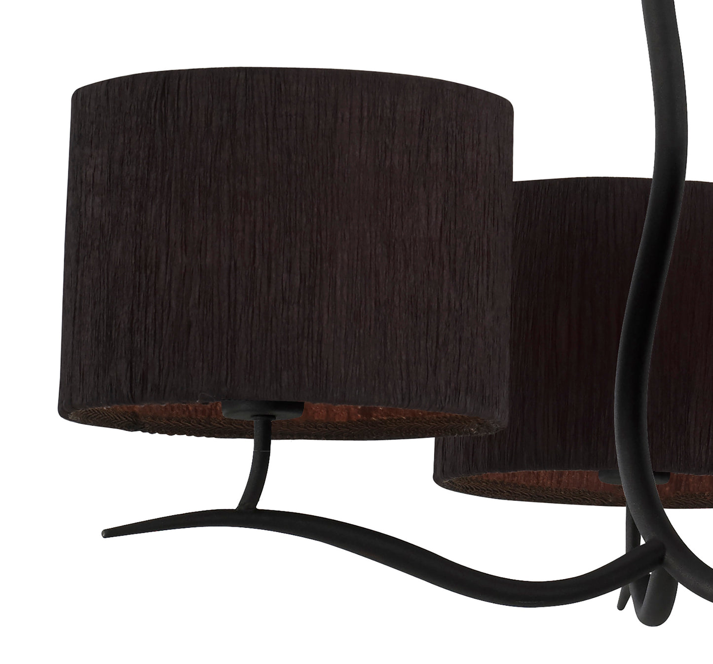 Eve Pendant 3 Light E27, Anthracite With Black Round Shades by Mantra