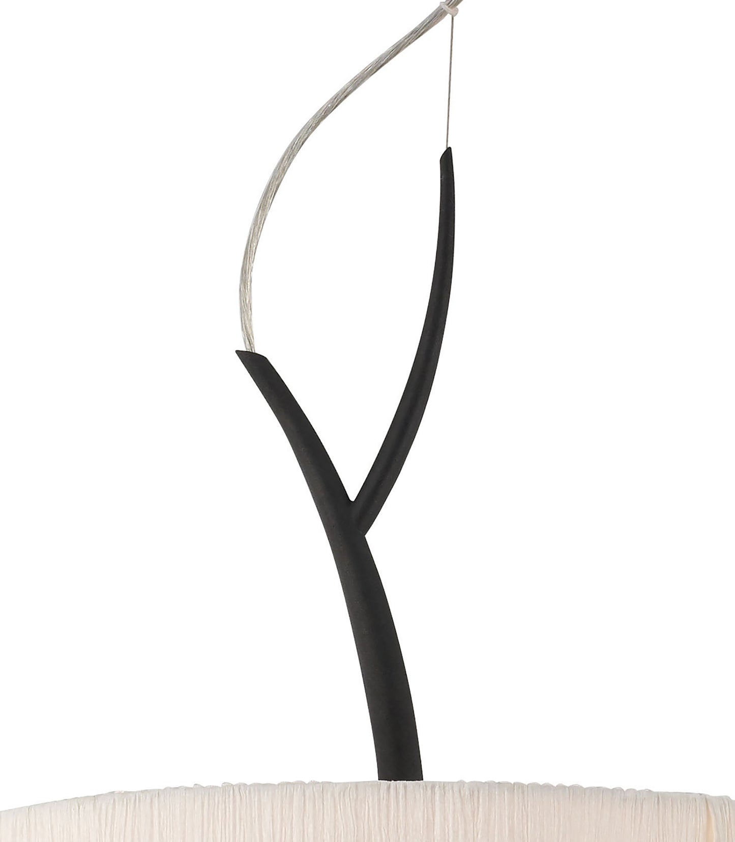 Eve Pendant 3 Light E27, Anthracite With White Round Shade by Mantra