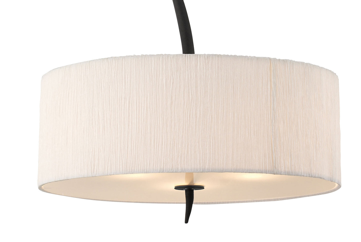 Eve Pendant 3 Light E27, Anthracite With White Round Shade by Mantra